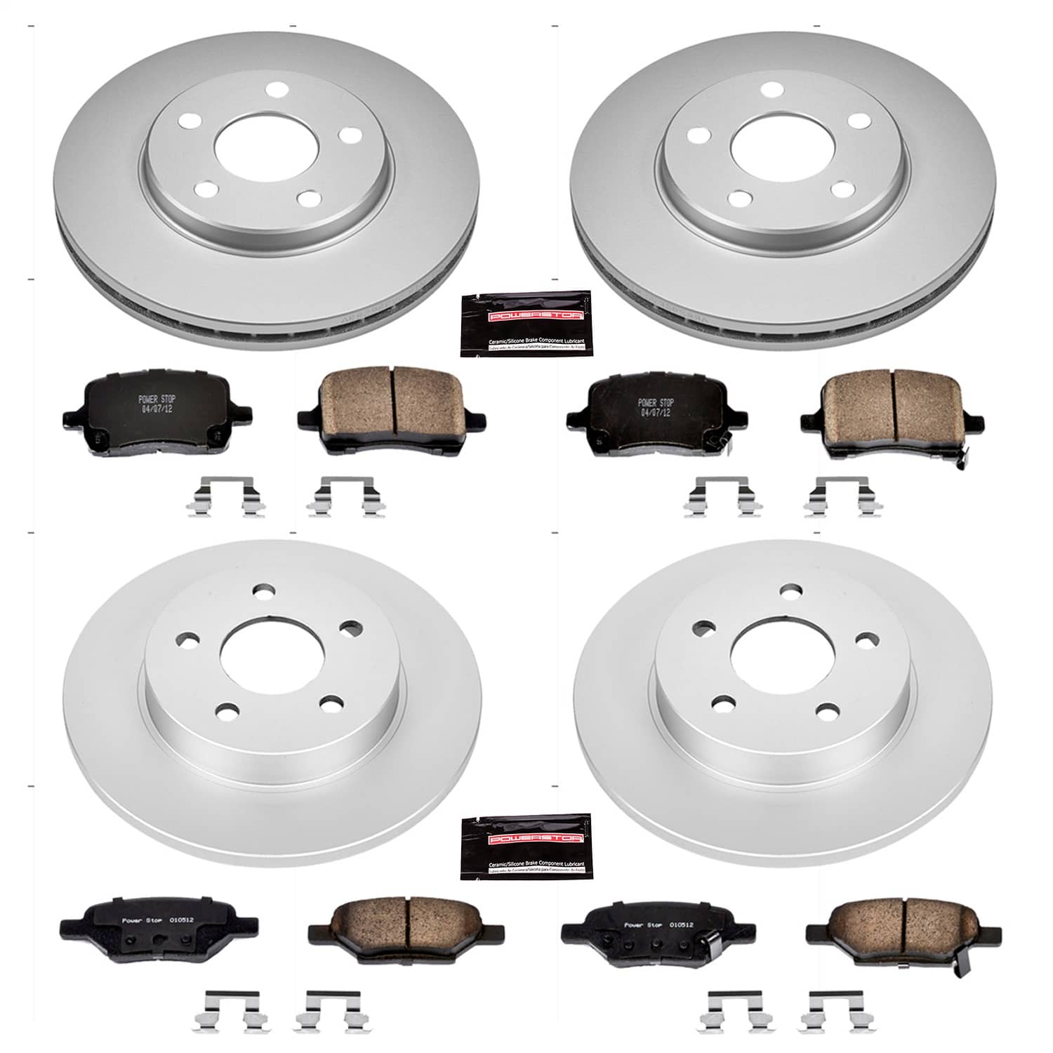 Power Stop - CRK1618 - Front and Rear - Disc Brake Pad and Rotor Kit