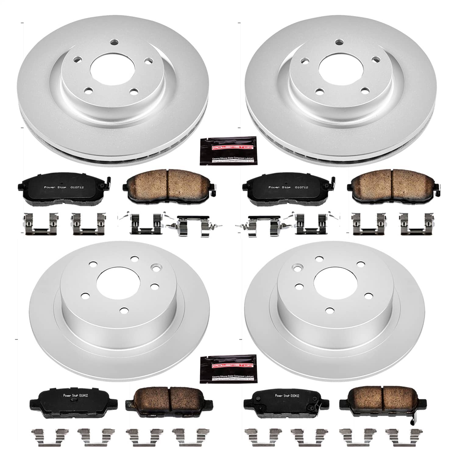 Power Stop - CRK242 - Front and Rear - Disc Brake Pad and Rotor Kit