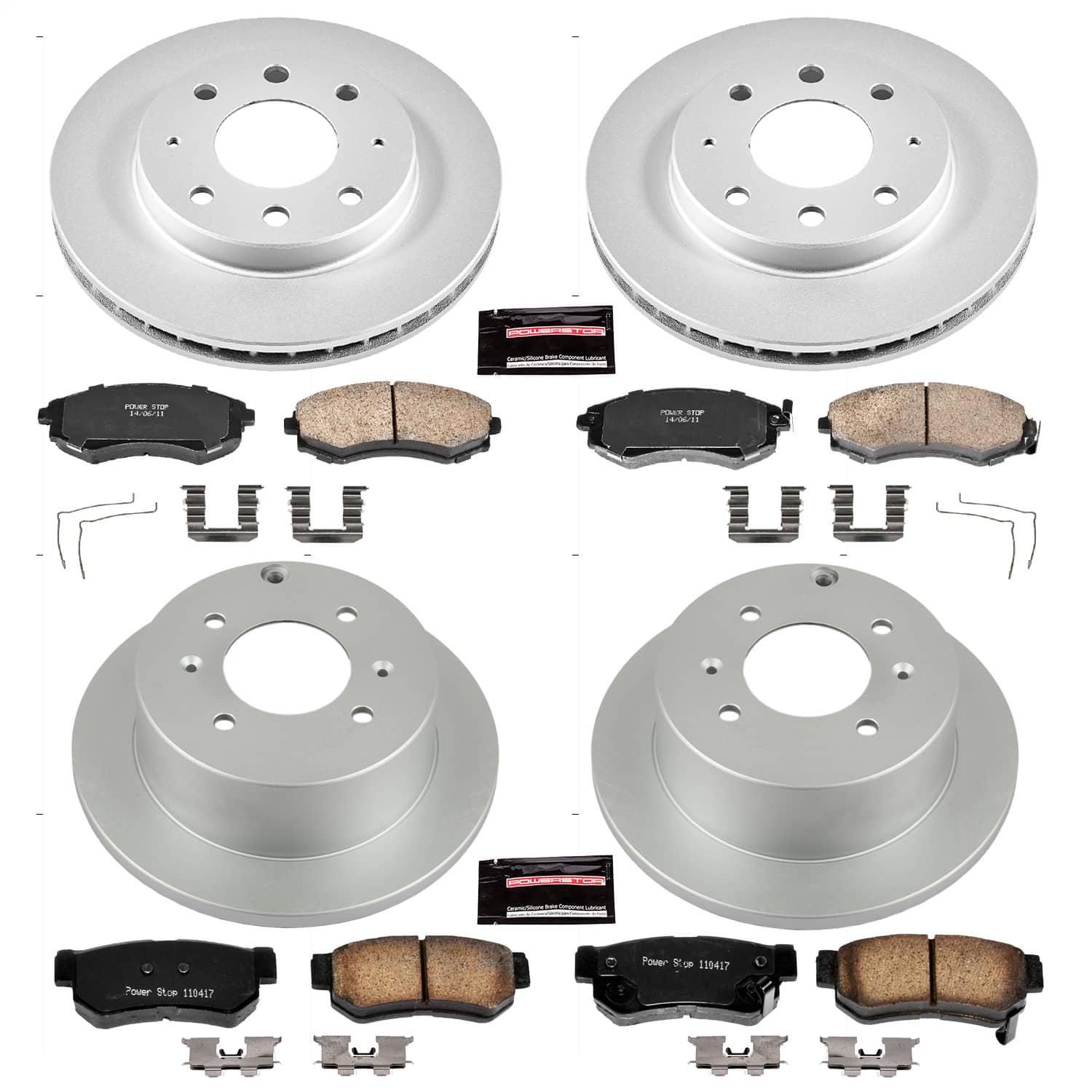 Power Stop - CRK4444 - Front and Rear - Disc Brake Pad and Rotor Kit