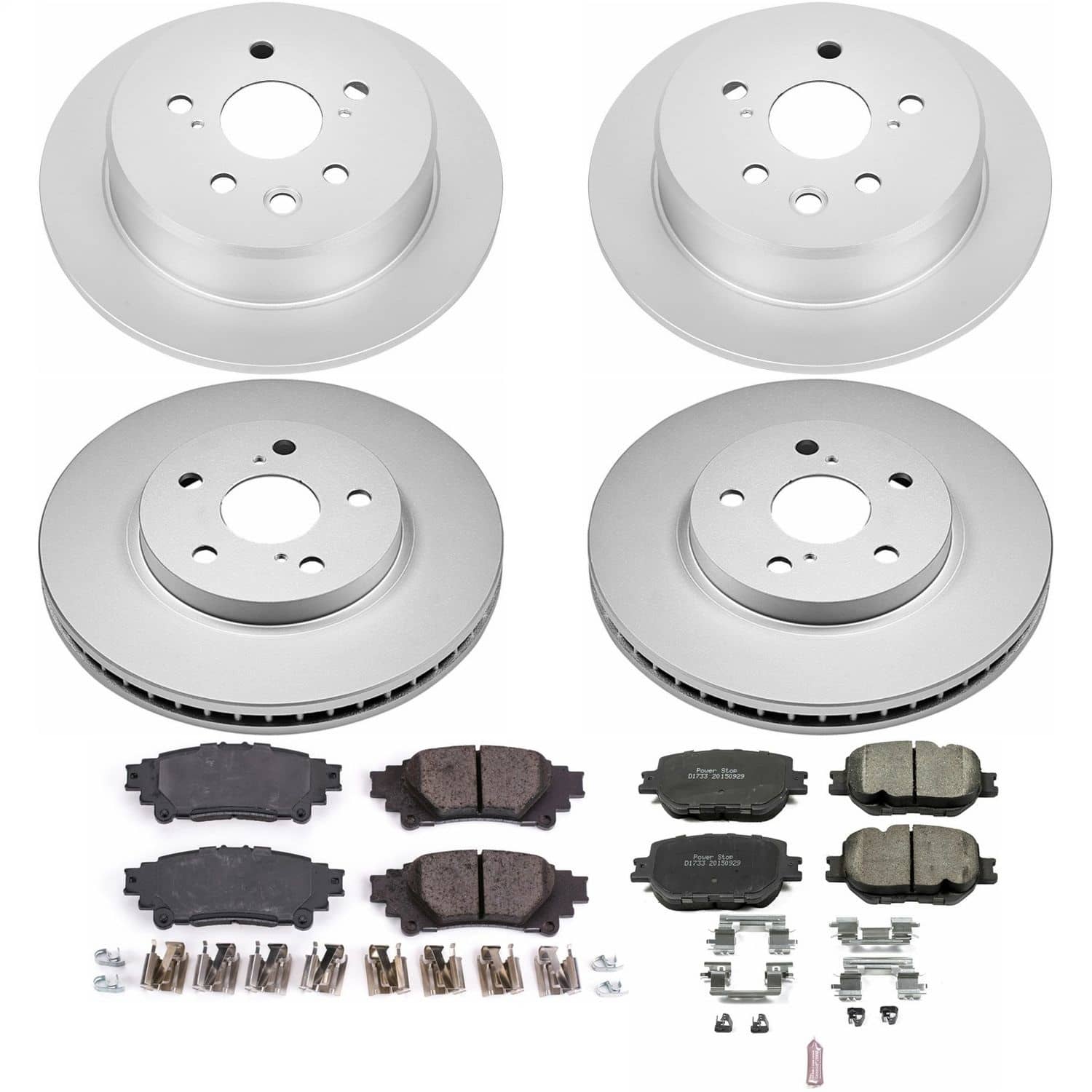 Power Stop - CRK6989 - Front and Rear - Disc Brake Pad and Rotor Kit