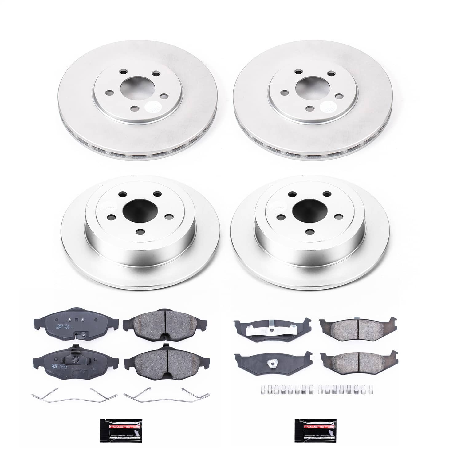 Power Stop - CRK8969 - Front and Rear - Disc Brake Pad and Rotor Kit