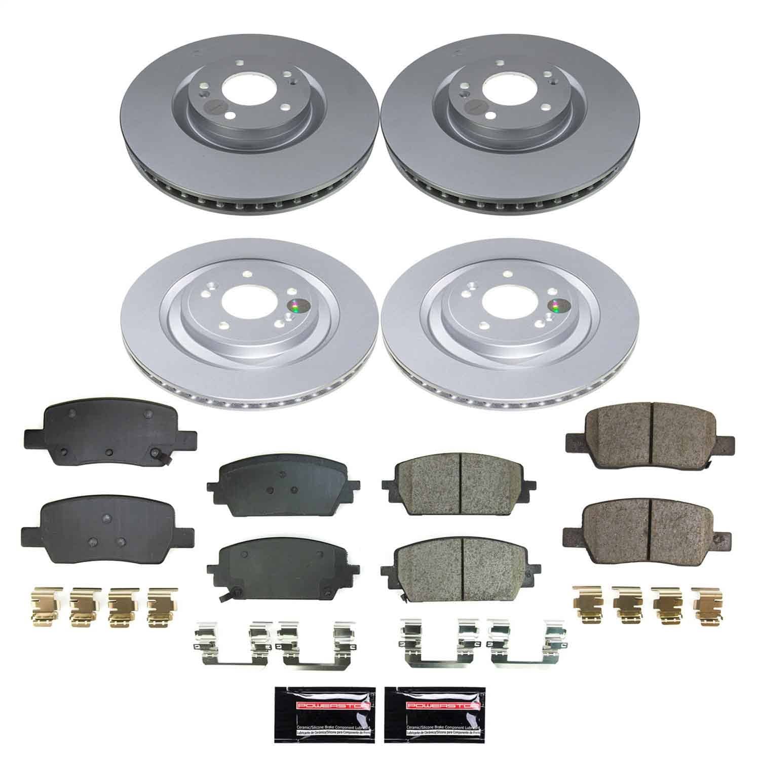 Power Stop - CRK9192 - Front and Rear - Disc Brake Pad and Rotor Kit