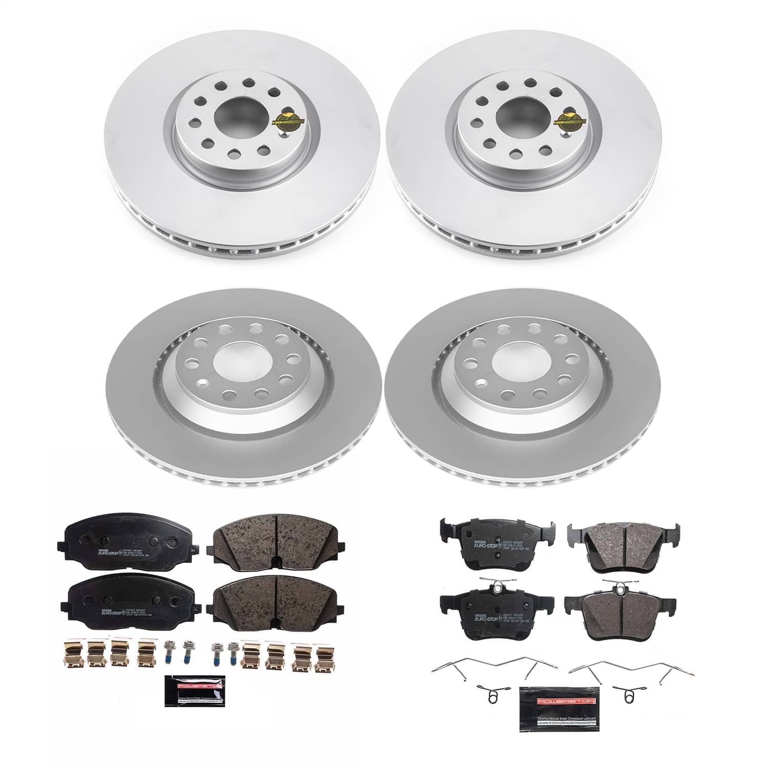 Power Stop - ESK8118 - Front and Rear - Disc Brake Pad and Rotor Kit