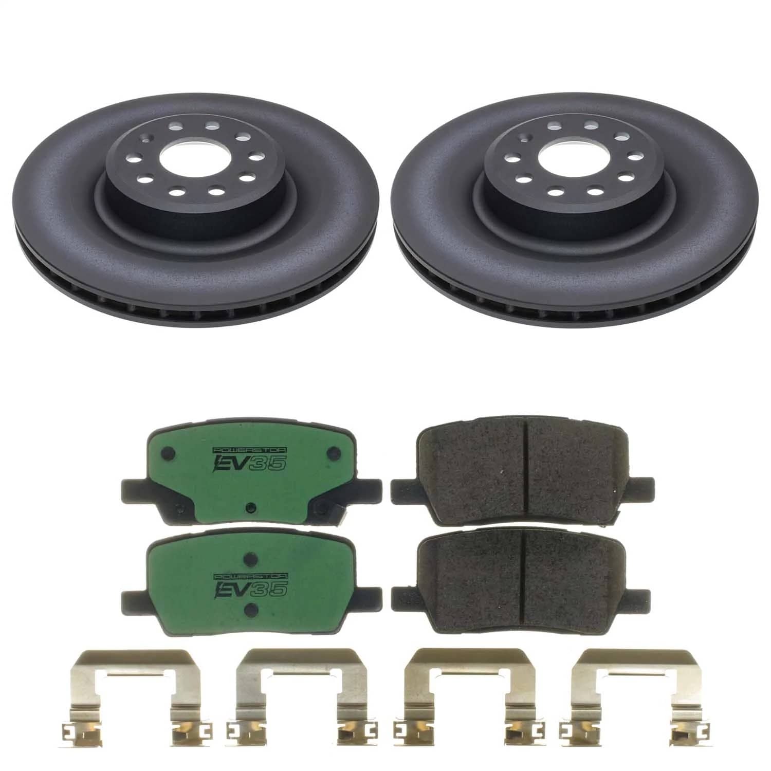 Power Stop - EVK8857 - Rear - Disc Brake Pad and Rotor Kit