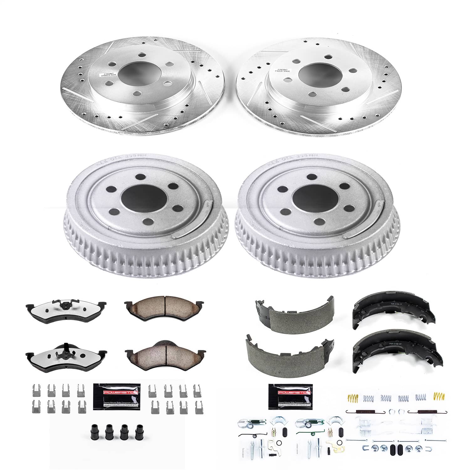 Power Stop - K15072DK-36 - Complete Vehicle Disc/Drum Brake Kit