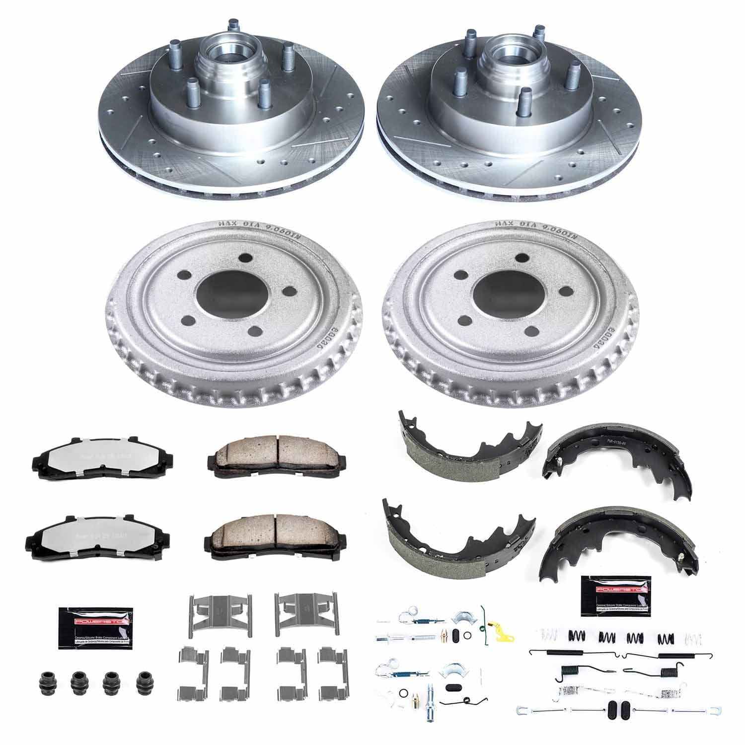 Power Stop - K15152DK-36 - Complete Vehicle Disc/Drum Brake Kit