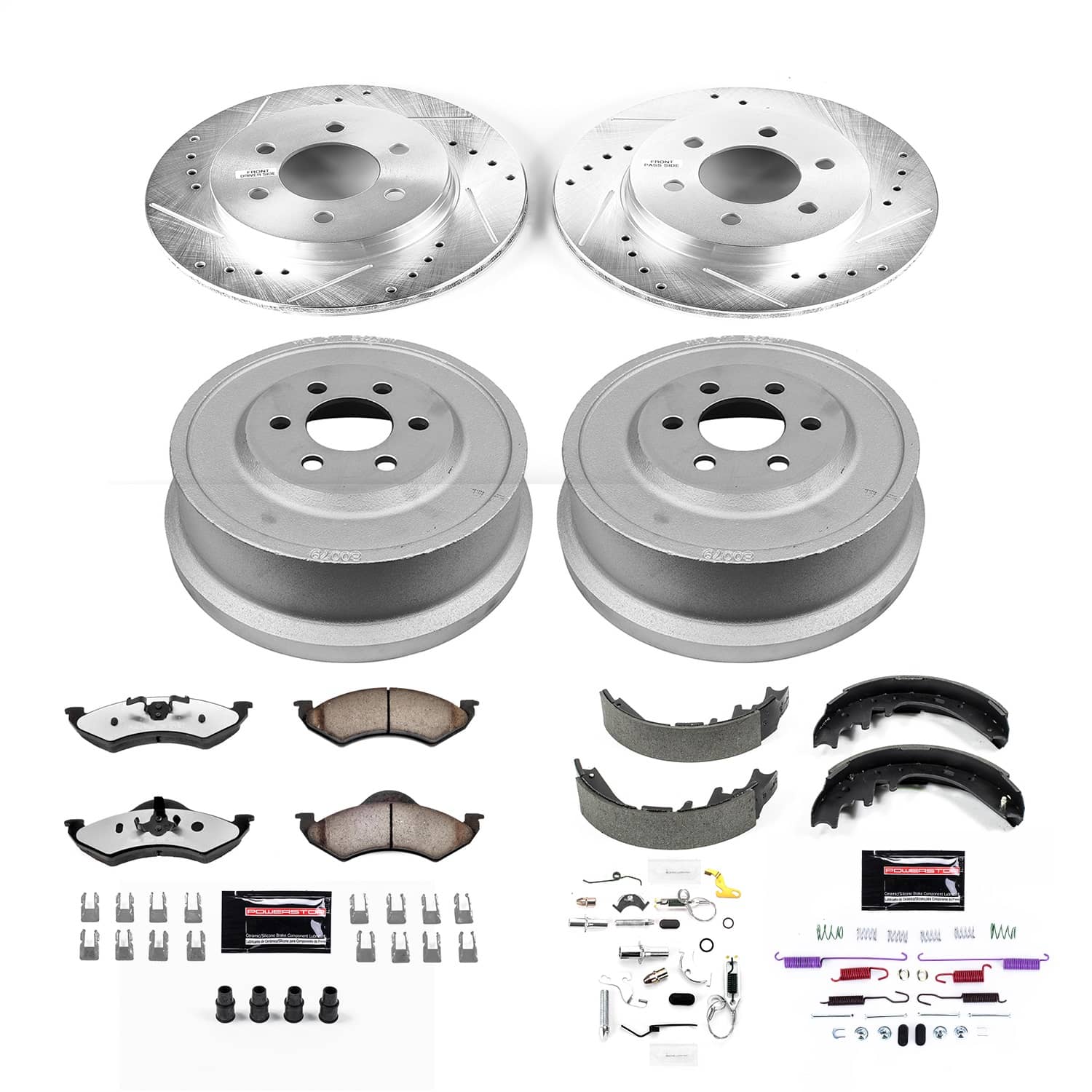 Power Stop - K15164DK-36 - Complete Vehicle Disc/Drum Brake Kit