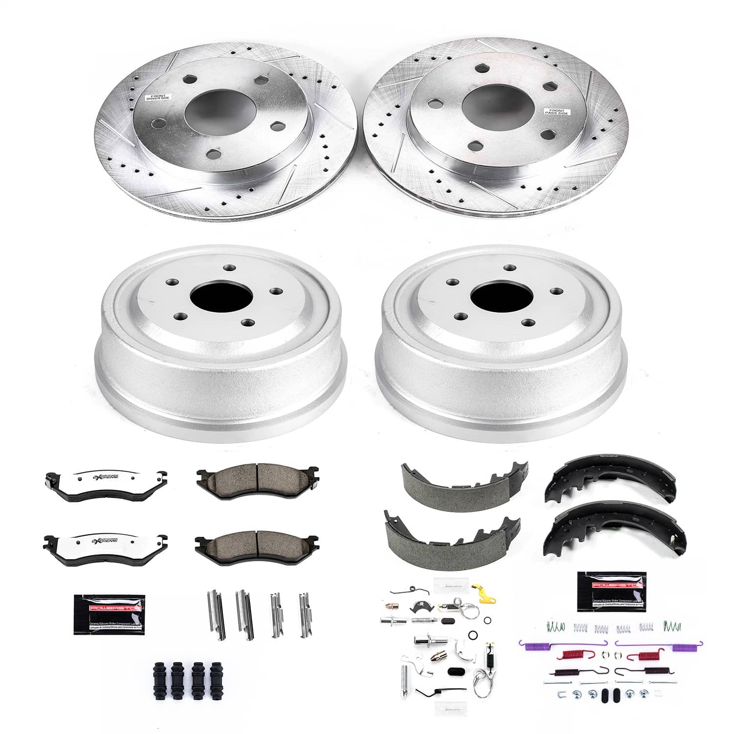Power Stop - K15165DK-36 - Complete Vehicle Disc/Drum Brake Kit