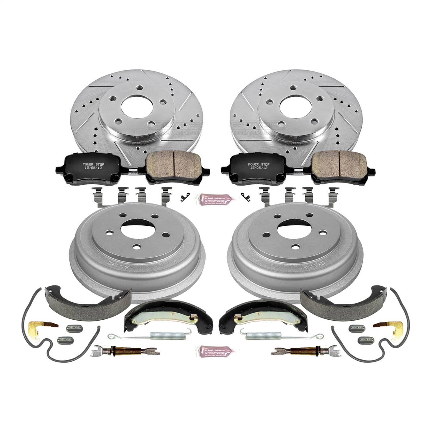 Power Stop - K15222DK - Complete Vehicle Disc/Drum Brake Kit