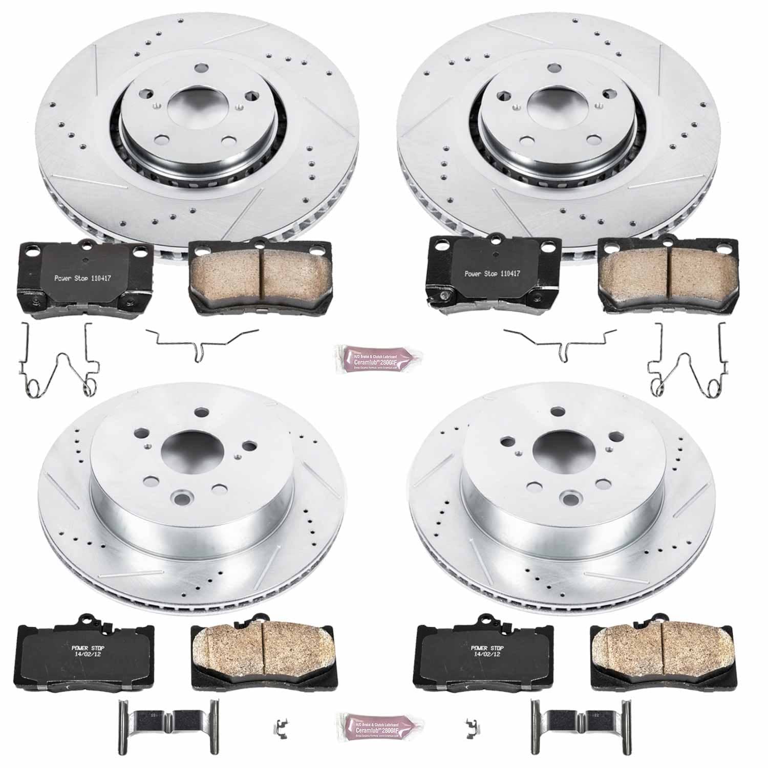Power Stop - K4070 - Front and Rear - Disc Brake Pad and Rotor Kit