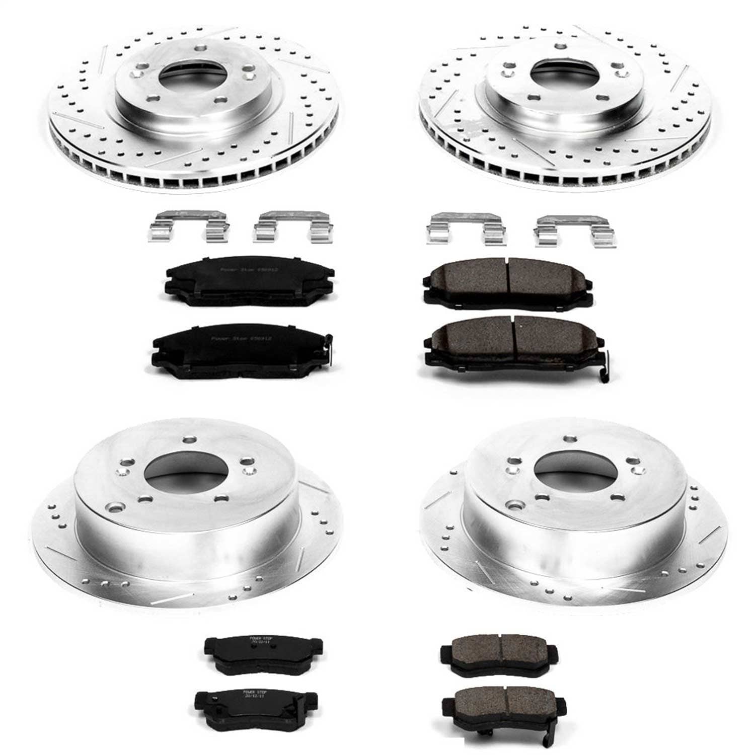 Power Stop - K4446 - Front and Rear - Disc Brake Pad and Rotor Kit
