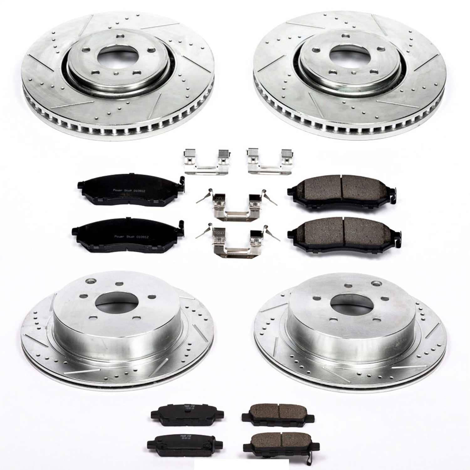 Power Stop - K4477 - Front and Rear - Disc Brake Pad and Rotor Kit