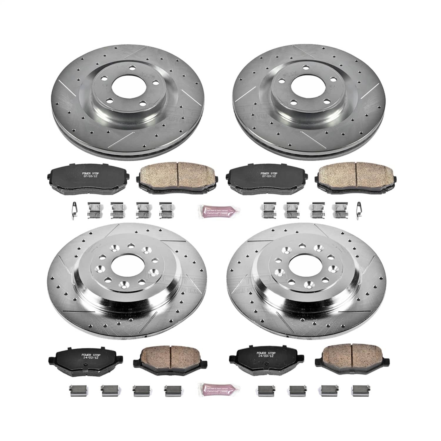 Power Stop - K5452 - Front and Rear - Disc Brake Pad and Rotor Kit