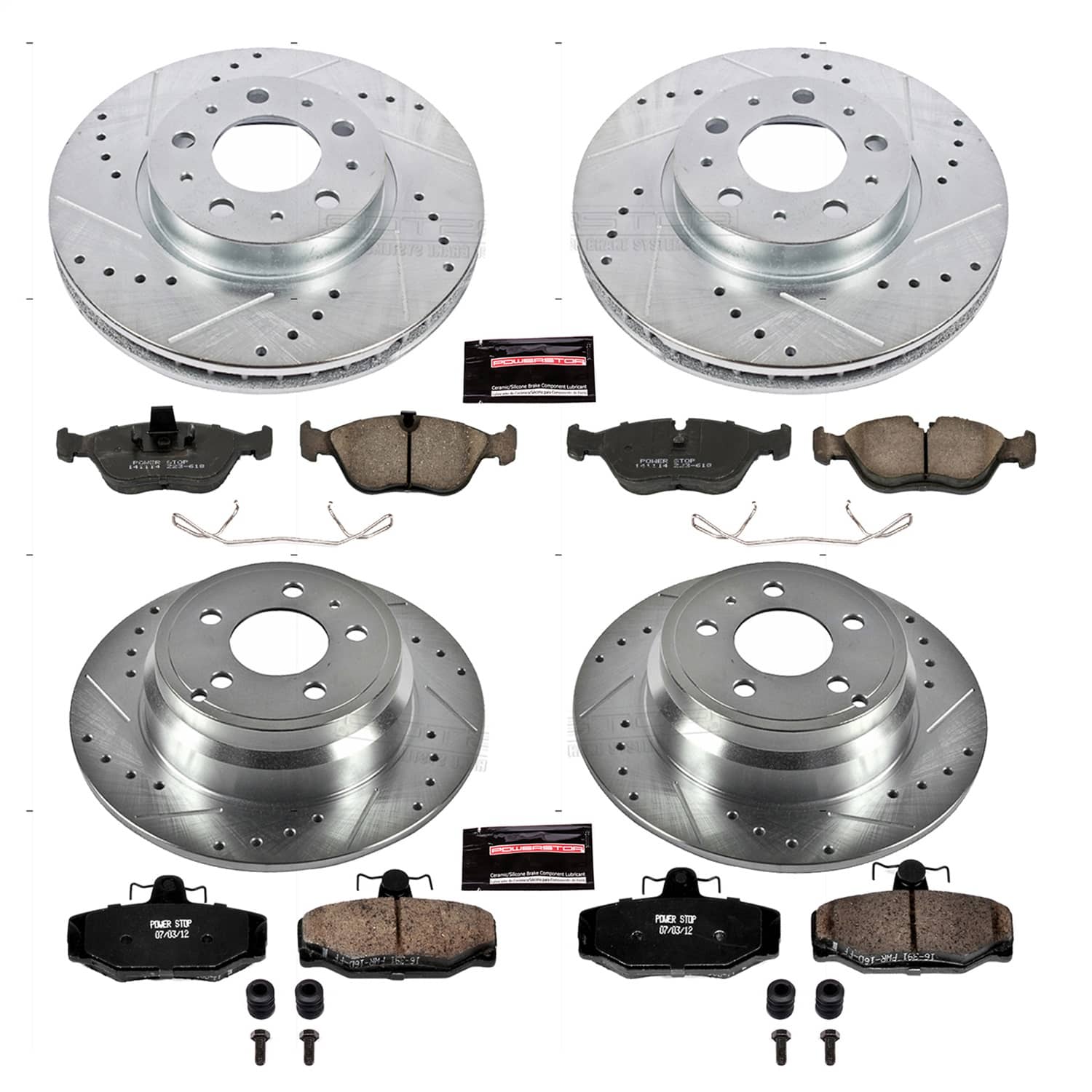 Power Stop - K7498 - Front and Rear - Disc Brake Pad and Rotor Kit