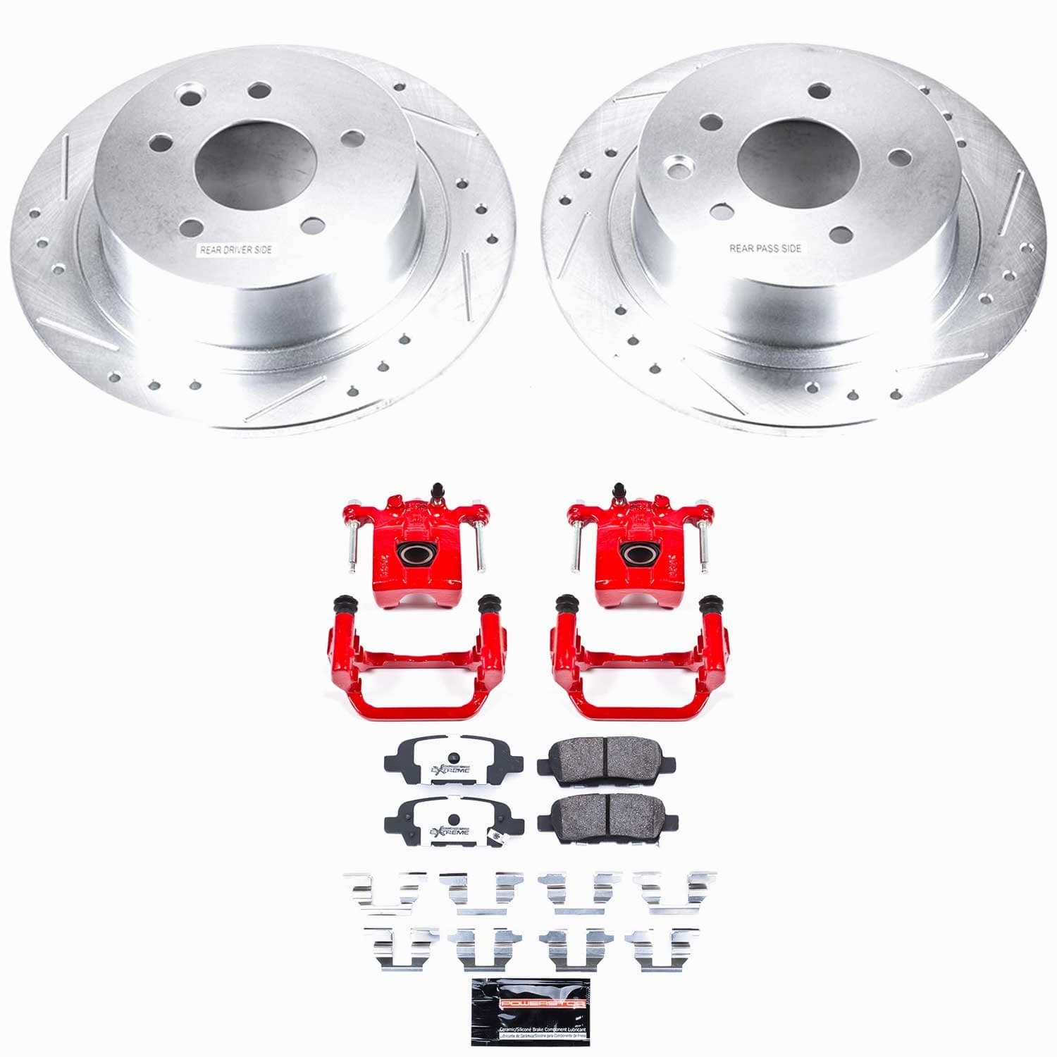 Power Stop - KC098A-26 - Rear - Disc Brake Pad/Caliper and Rotor Kit
