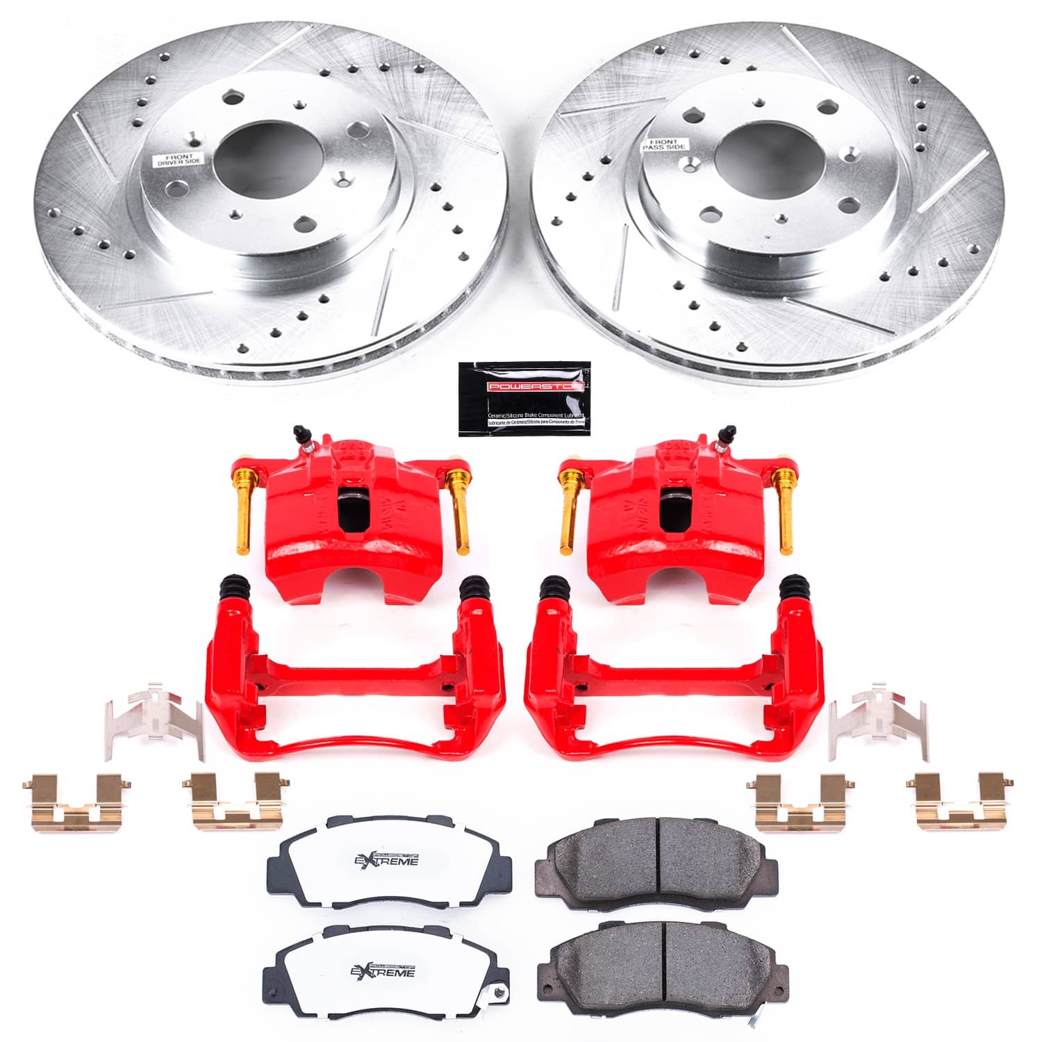 Power Stop - KC1037-26 - Front - Disc Brake Pad/Caliper and Rotor Kit