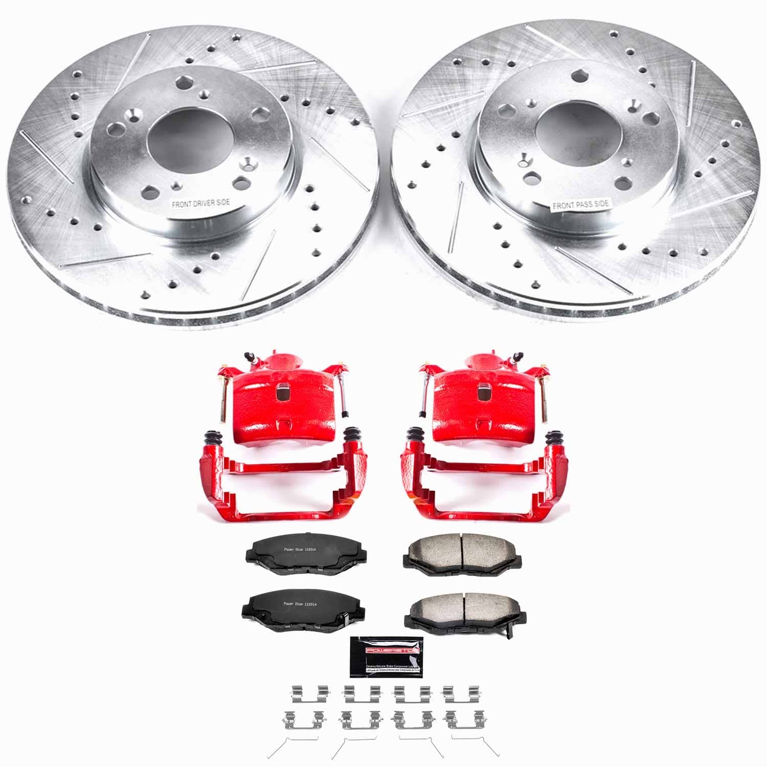 Power Stop - KC1043-36 - Front - Disc Brake Pad/Caliper and Rotor Kit