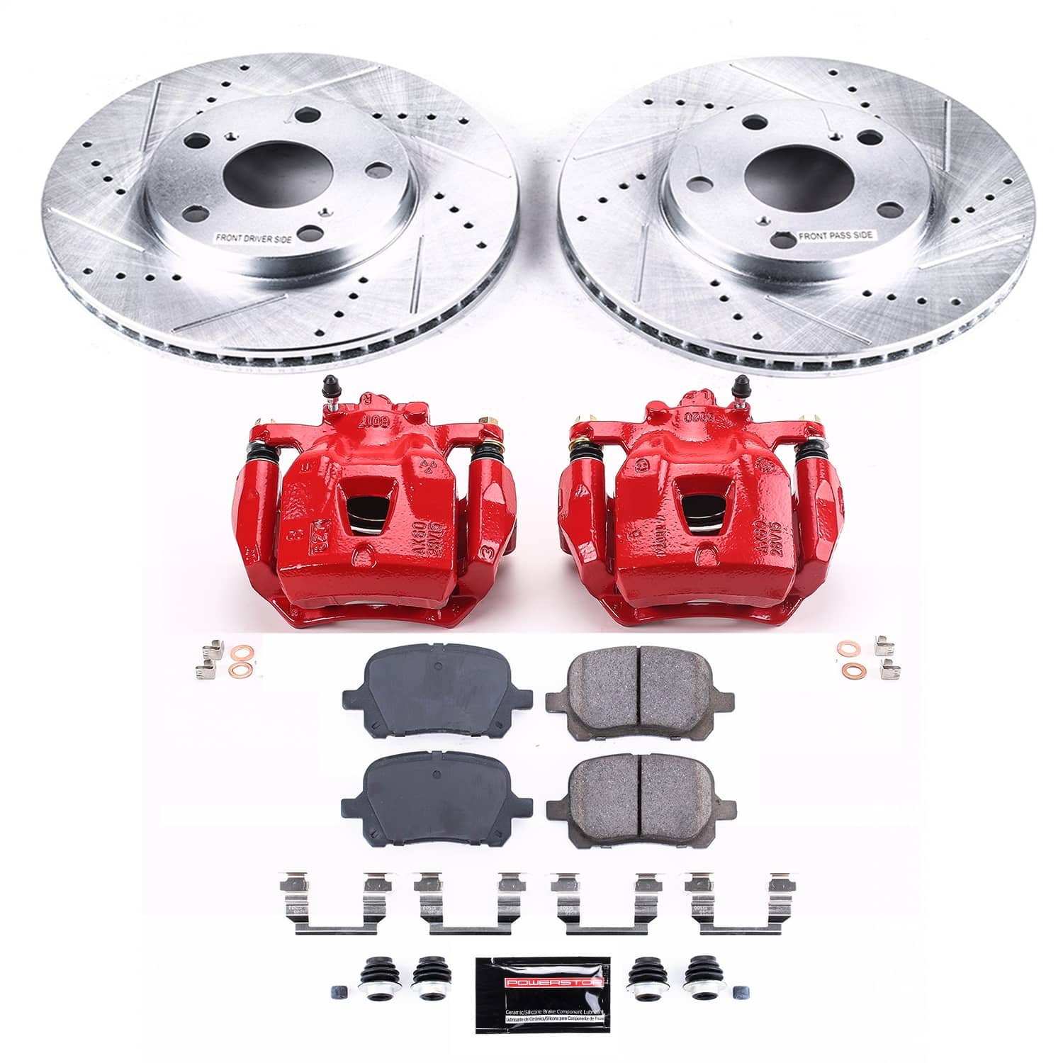 Power Stop - KC1058 - Front - Disc Brake Pad/Caliper and Rotor Kit