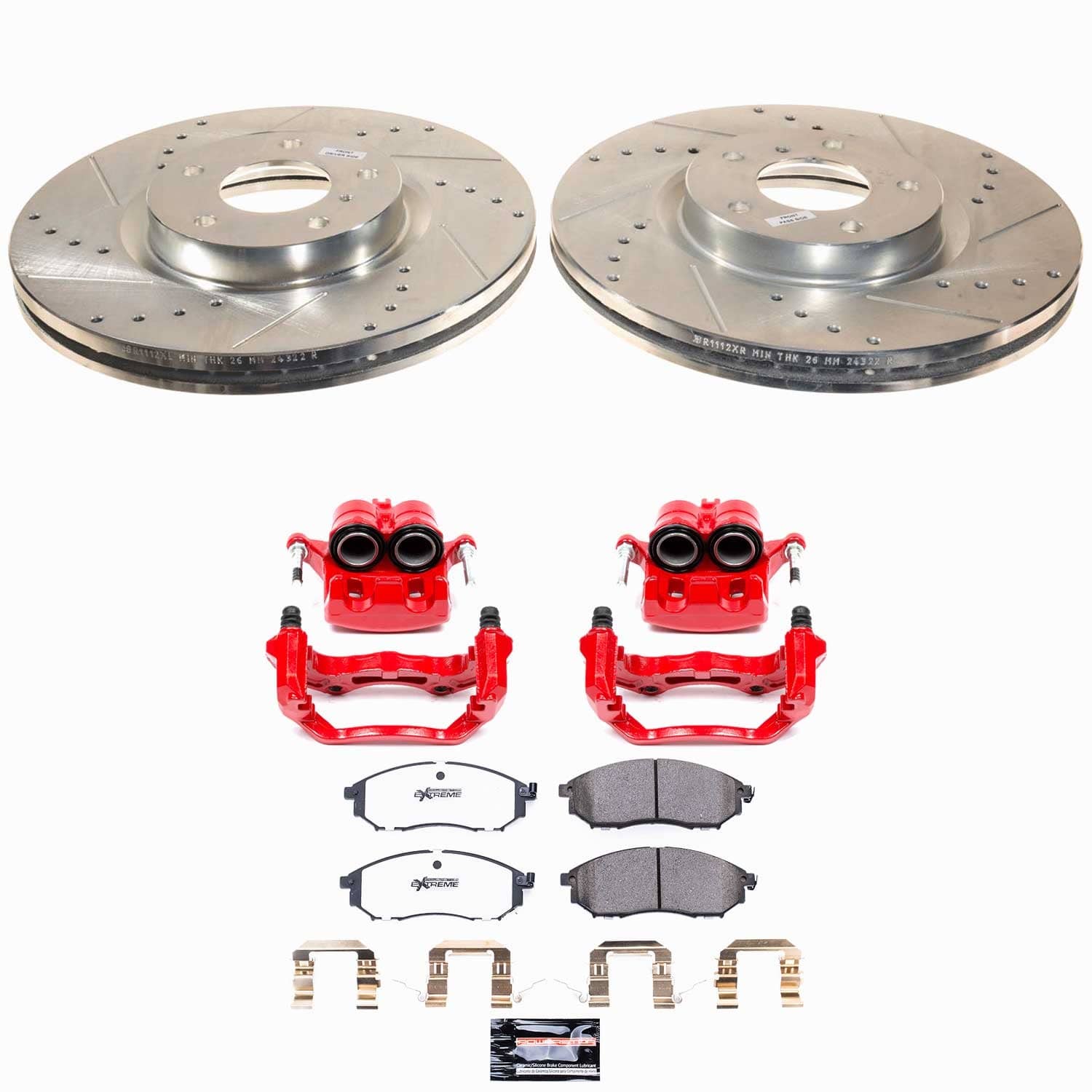 Power Stop - KC112A-26 - Front - Disc Brake Pad/Caliper and Rotor Kit