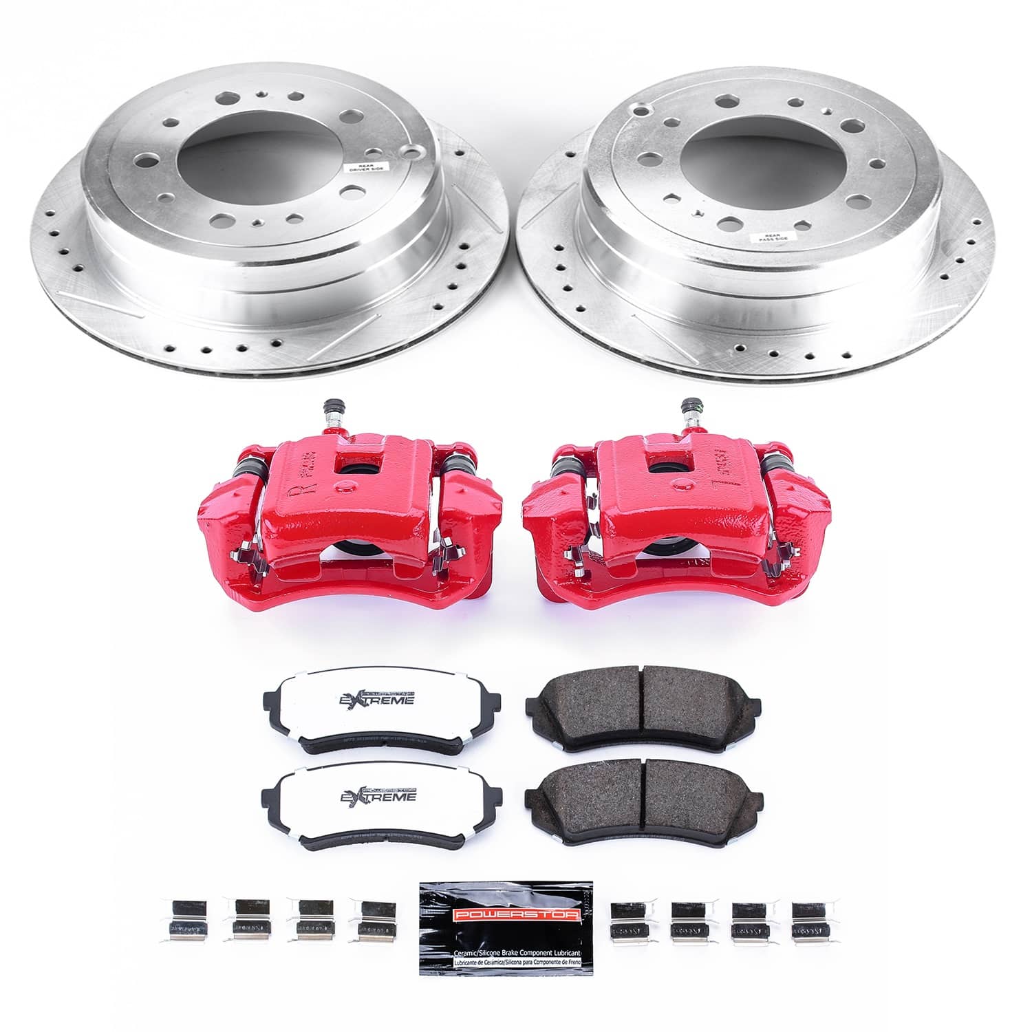 Power Stop - KC1134-36 - Rear - Disc Brake Pad/Caliper and Rotor Kit