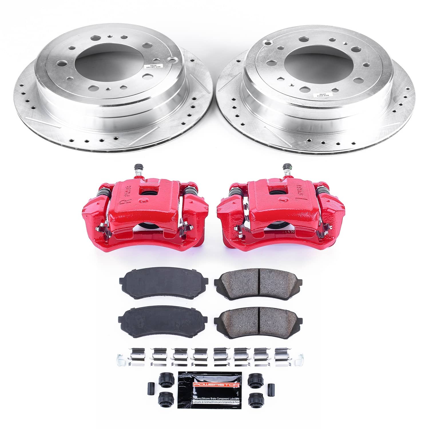 Power Stop - KC1134 - Rear - Disc Brake Pad/Caliper and Rotor Kit