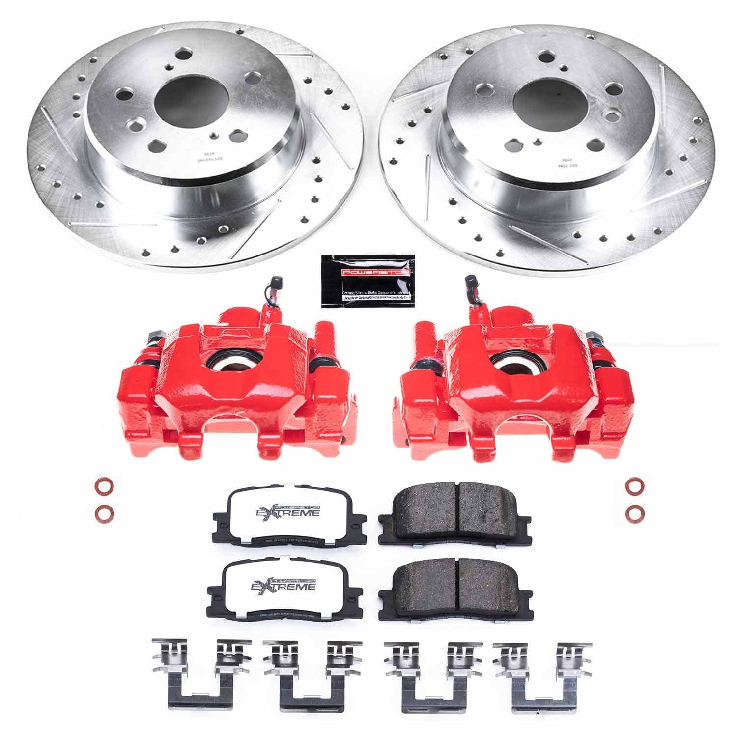 Power Stop - KC1148A-36 - Rear - Disc Brake Pad/Caliper and Rotor Kit