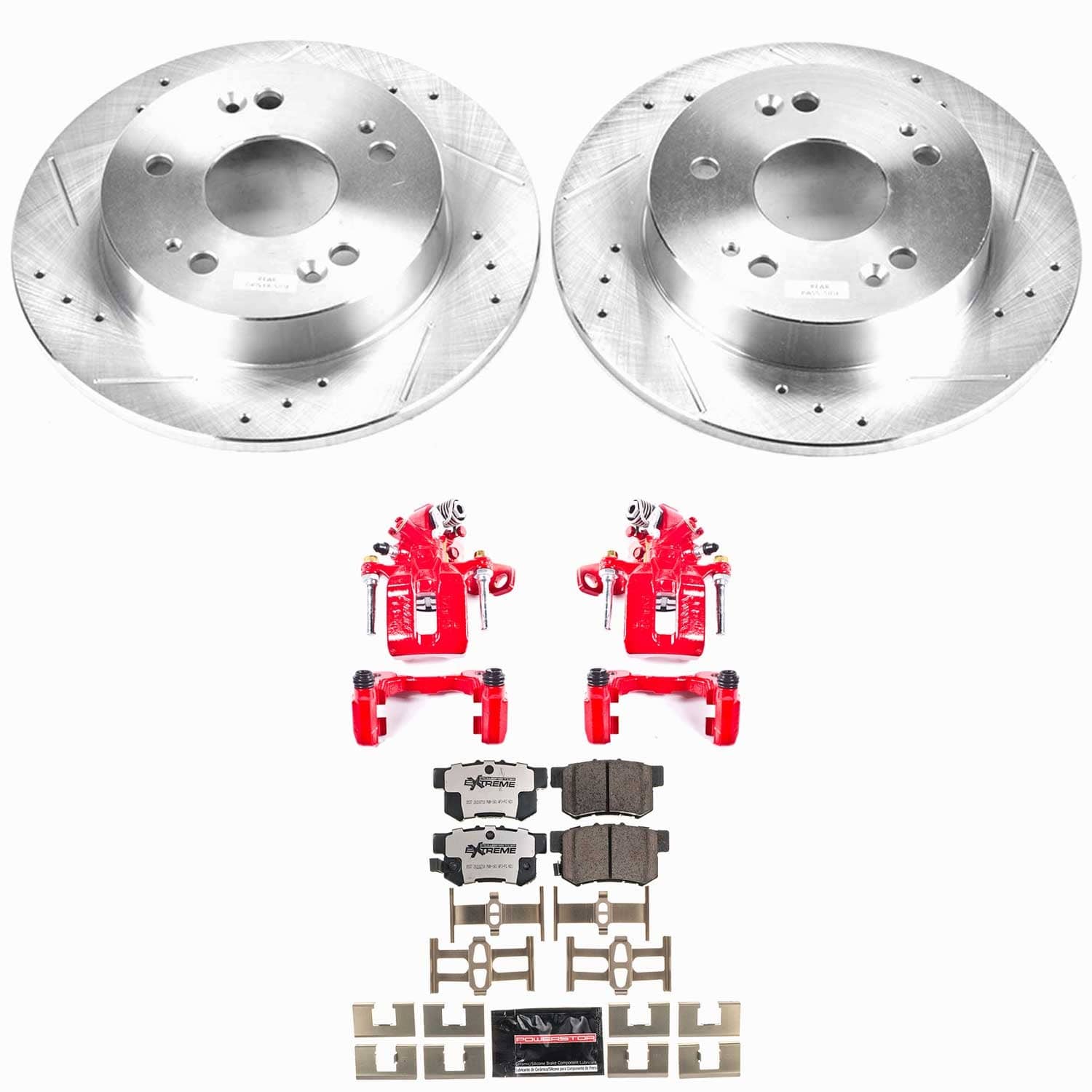 Power Stop - KC1243-26 - Rear - Disc Brake Pad/Caliper and Rotor Kit