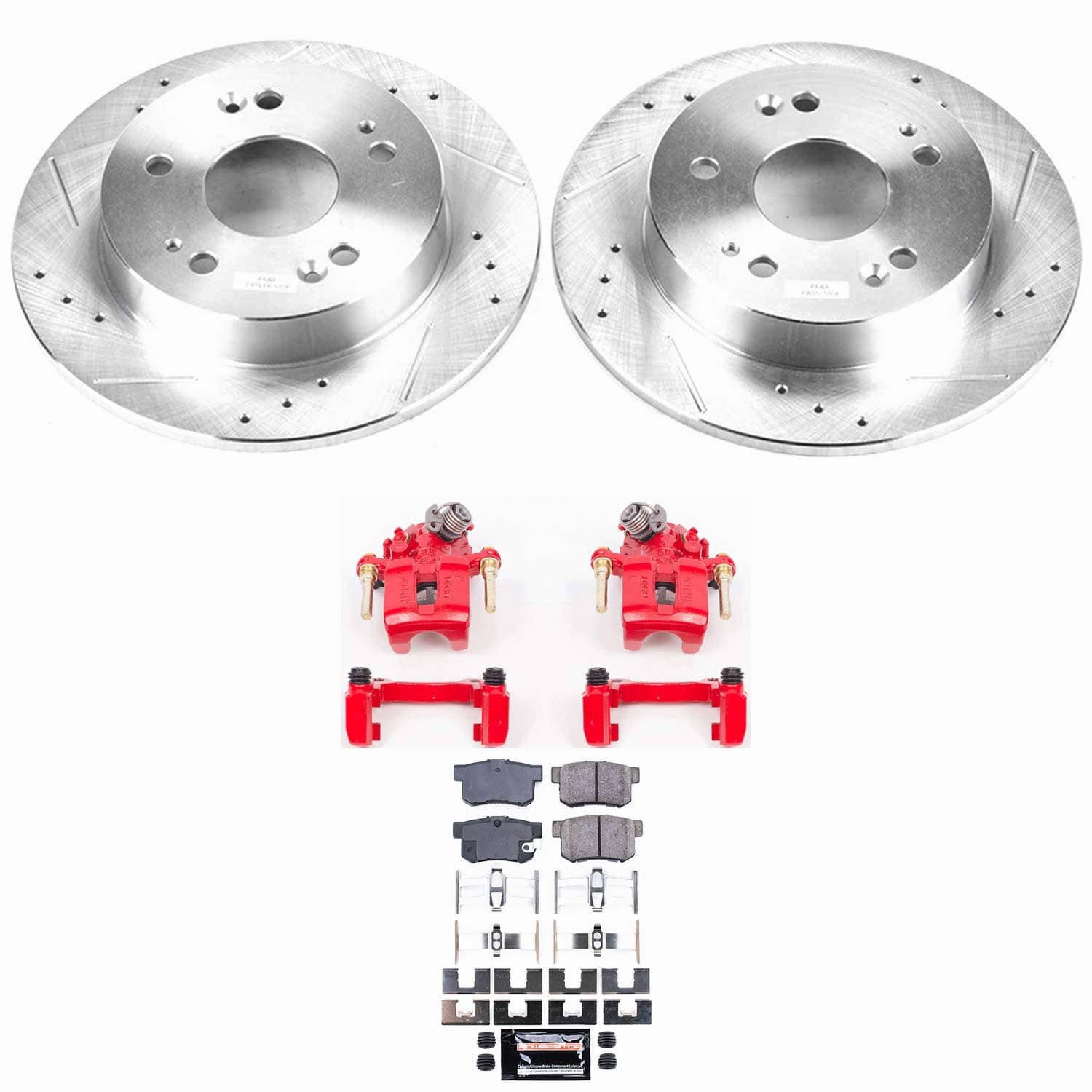 Power Stop - KC1243B - Rear - Disc Brake Pad/Caliper and Rotor Kit