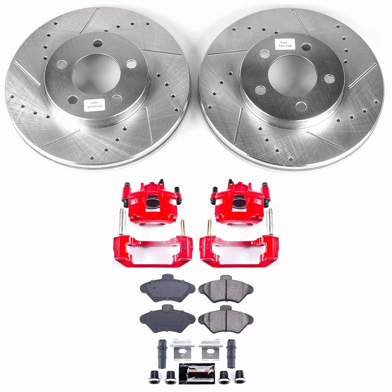 Power Stop - KC1325 - Front - Disc Brake Pad/Caliper and Rotor Kit