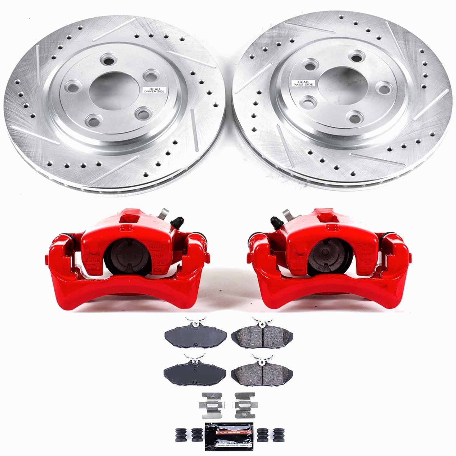 Power Stop - KC1360 - Rear - Disc Brake Pad/Caliper and Rotor Kit