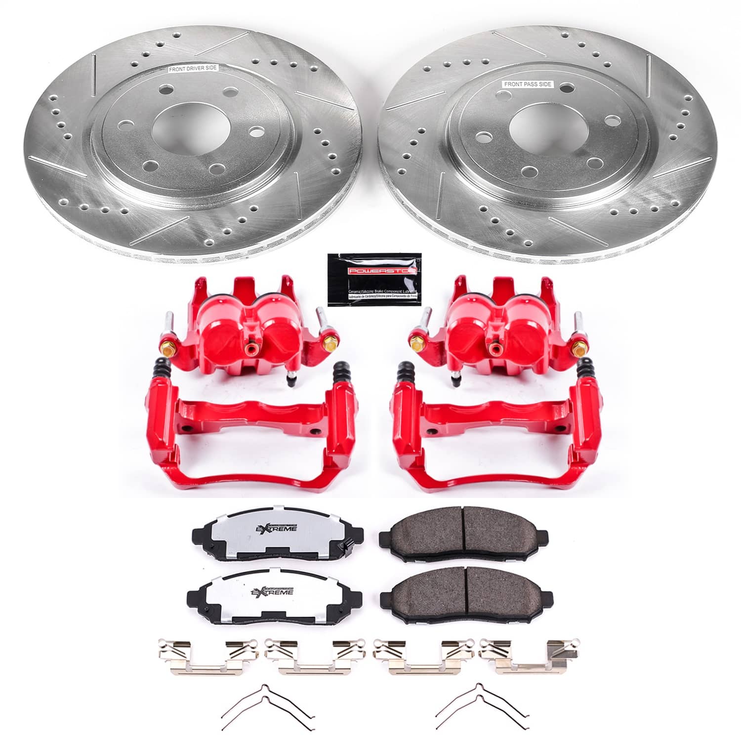 Power Stop - KC142-36 - Front - Disc Brake Pad/Caliper and Rotor Kit
