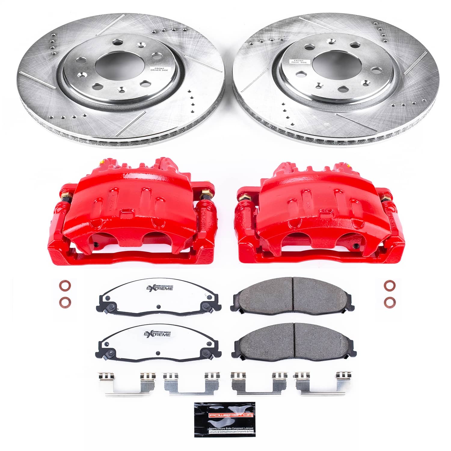 Power Stop - KC1423-26 - Front - Disc Brake Pad/Caliper and Rotor Kit