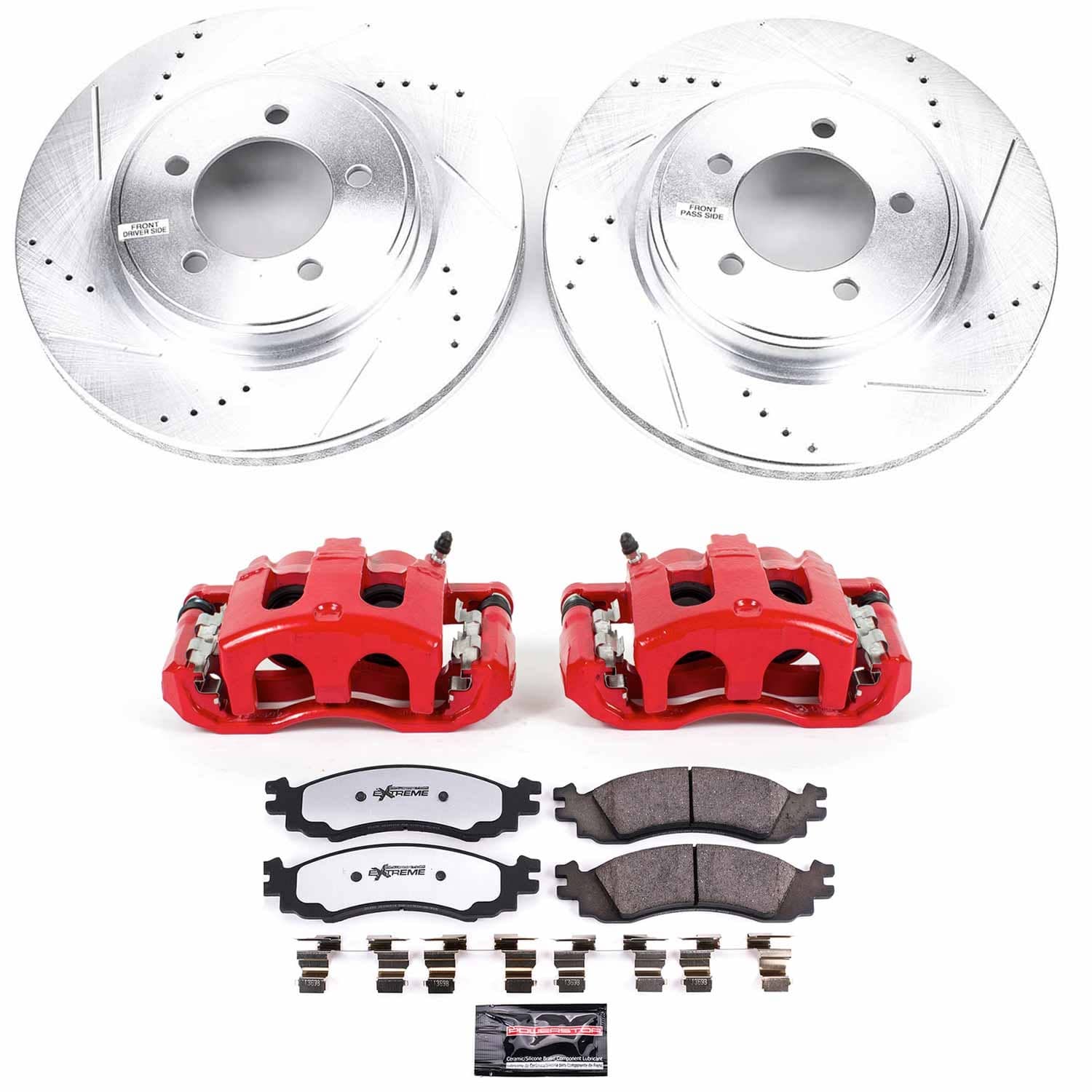 Power Stop - KC1441-36 - Front - Disc Brake Pad/Caliper and Rotor Kit