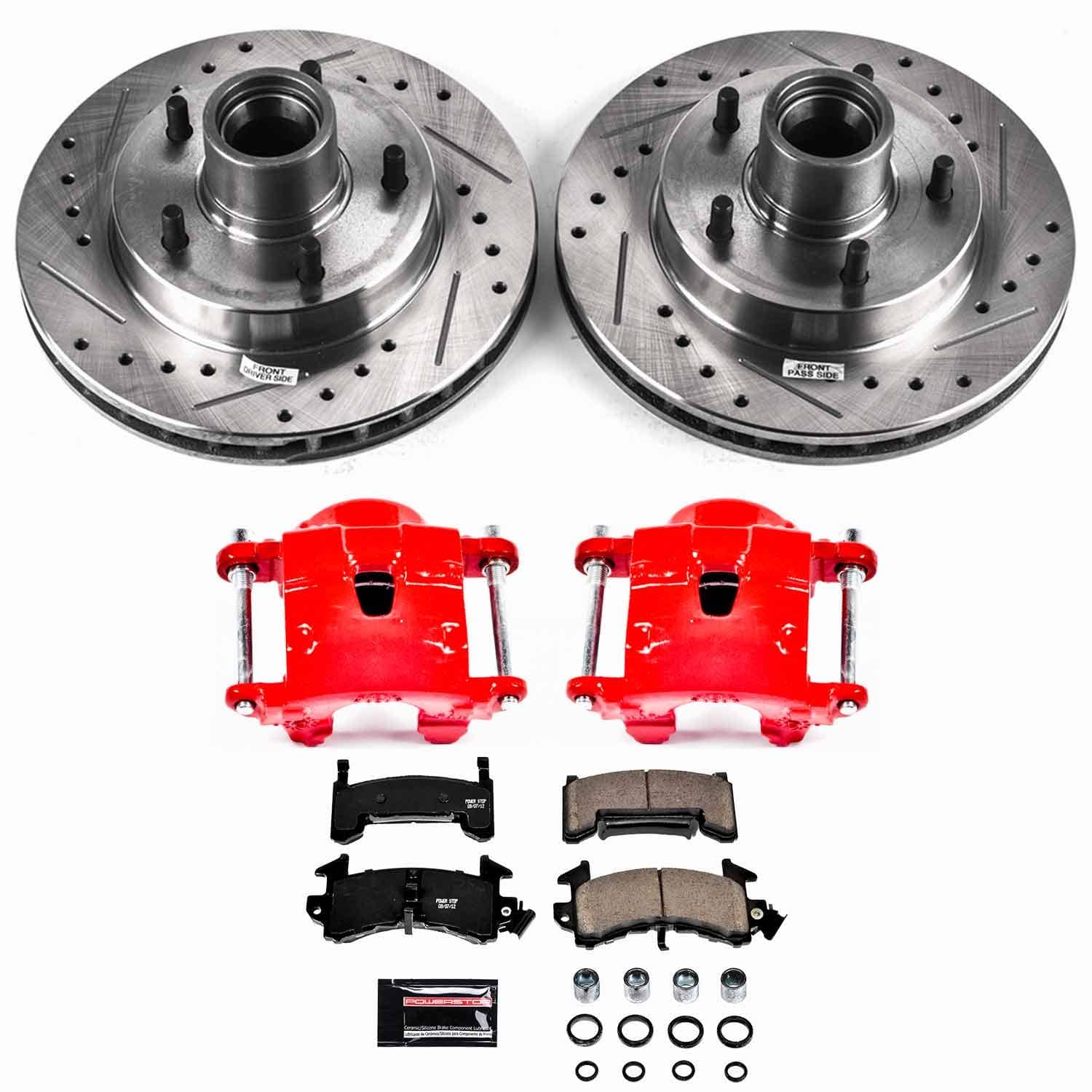 Power Stop - KC1485 - Front - Disc Brake Pad/Caliper and Rotor Kit