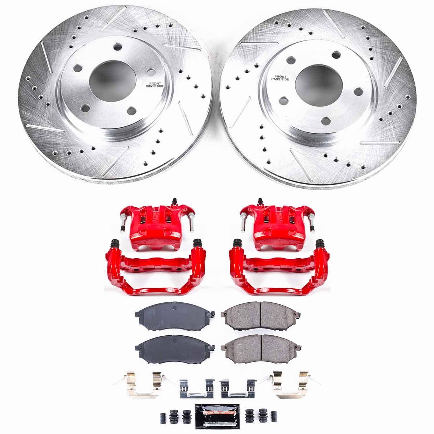 Power Stop - KC152 - Front - Disc Brake Pad/Caliper and Rotor Kit