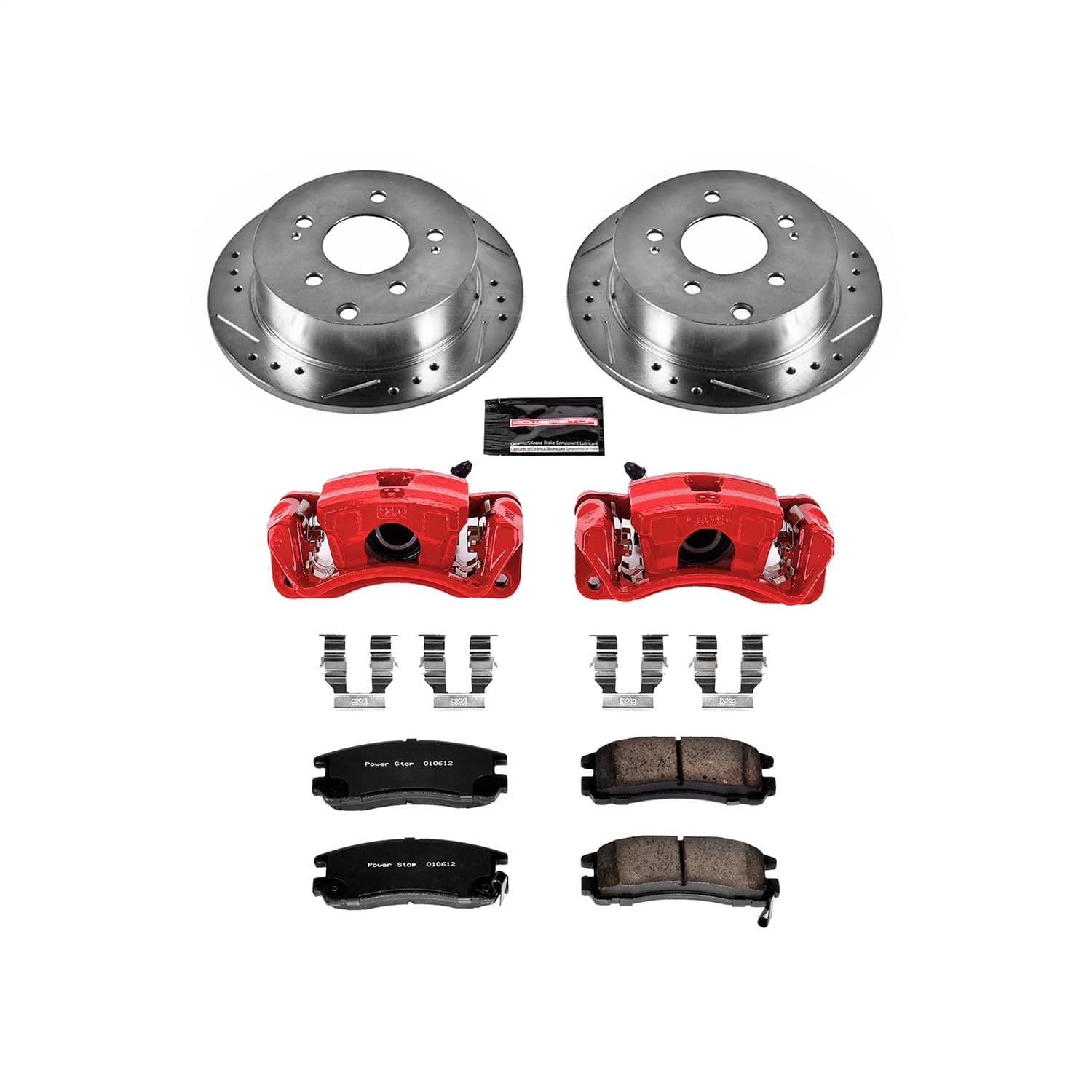 Power Stop - KC155 - Rear - Disc Brake Pad/Caliper and Rotor Kit