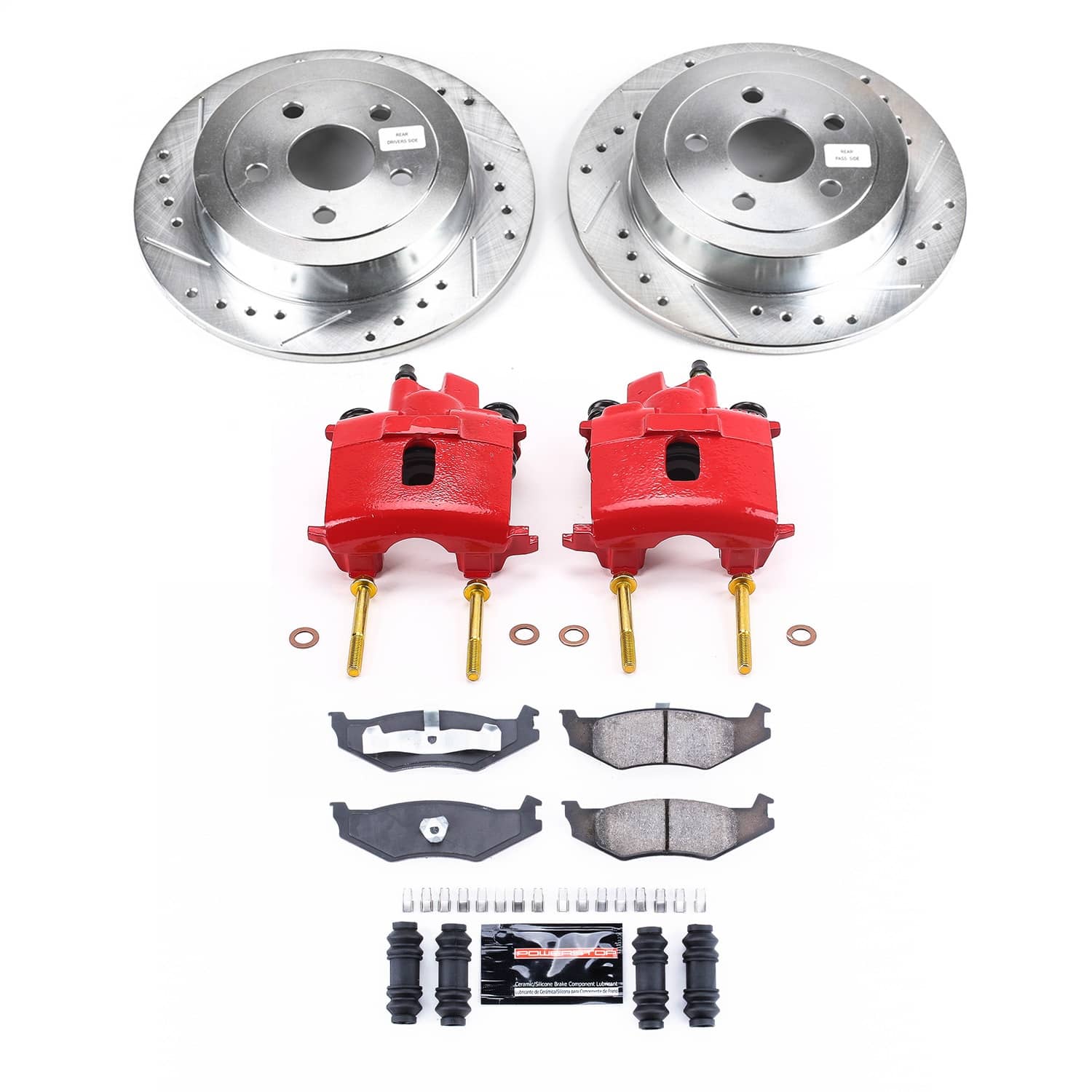 Power Stop - KC1687A - Rear - Disc Brake Pad/Caliper and Rotor Kit