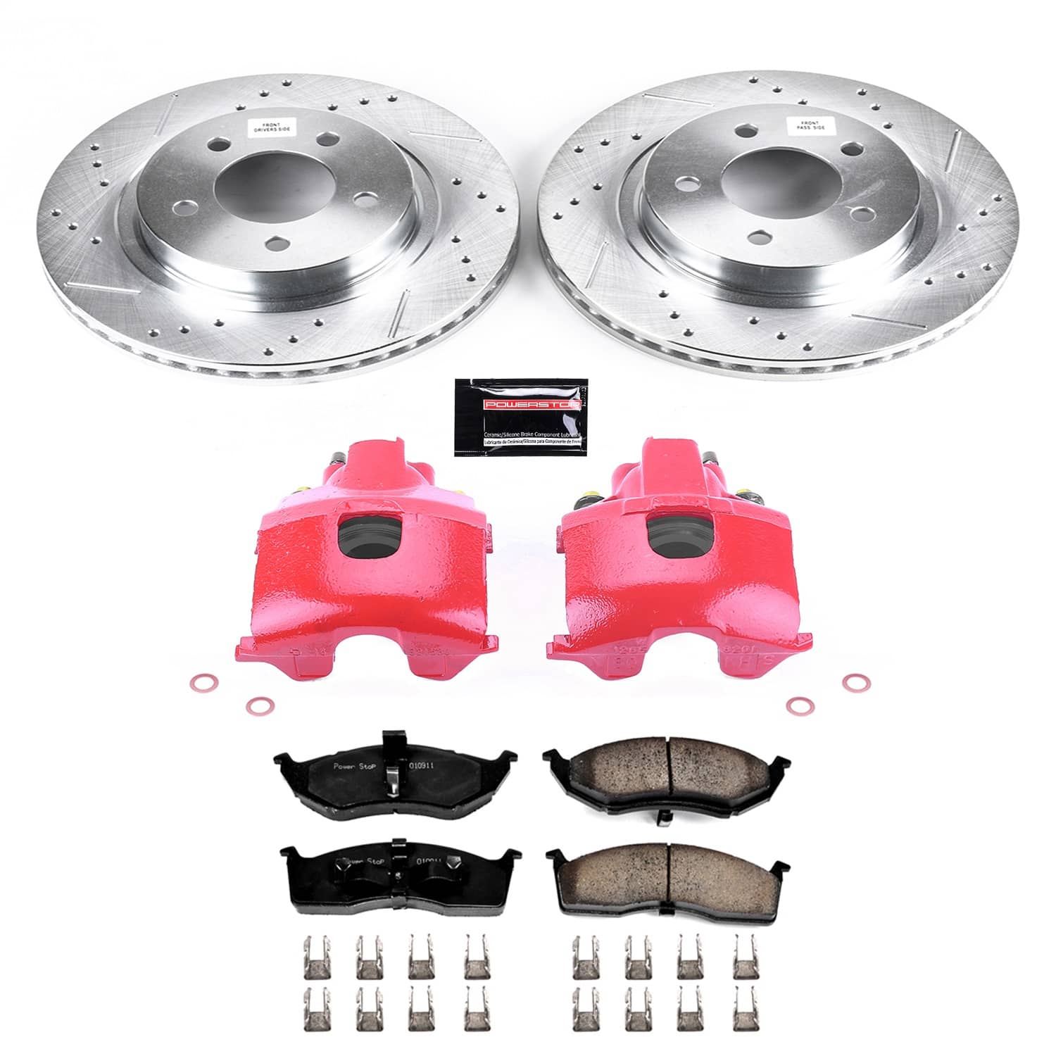 Power Stop - KC1692 - Front - Disc Brake Pad/Caliper and Rotor Kit