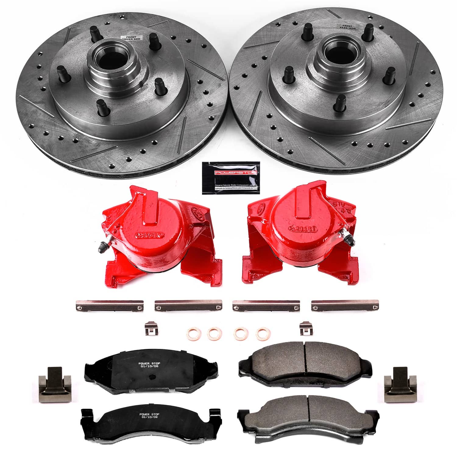 Power Stop - KC1766 - Front - Disc Brake Pad/Caliper and Rotor Kit