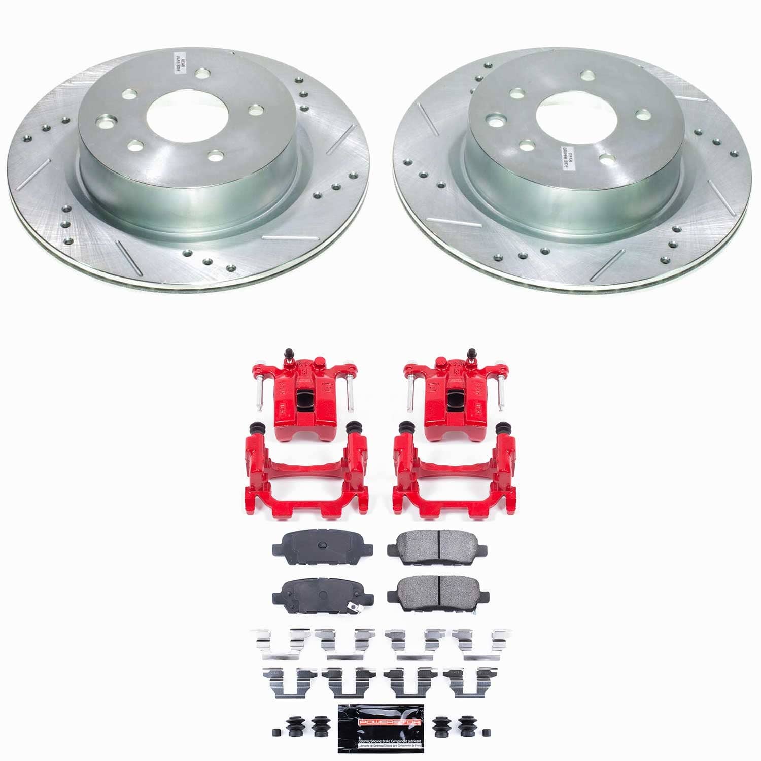 Power Stop - KC179A - Rear - Disc Brake Pad/Caliper and Rotor Kit