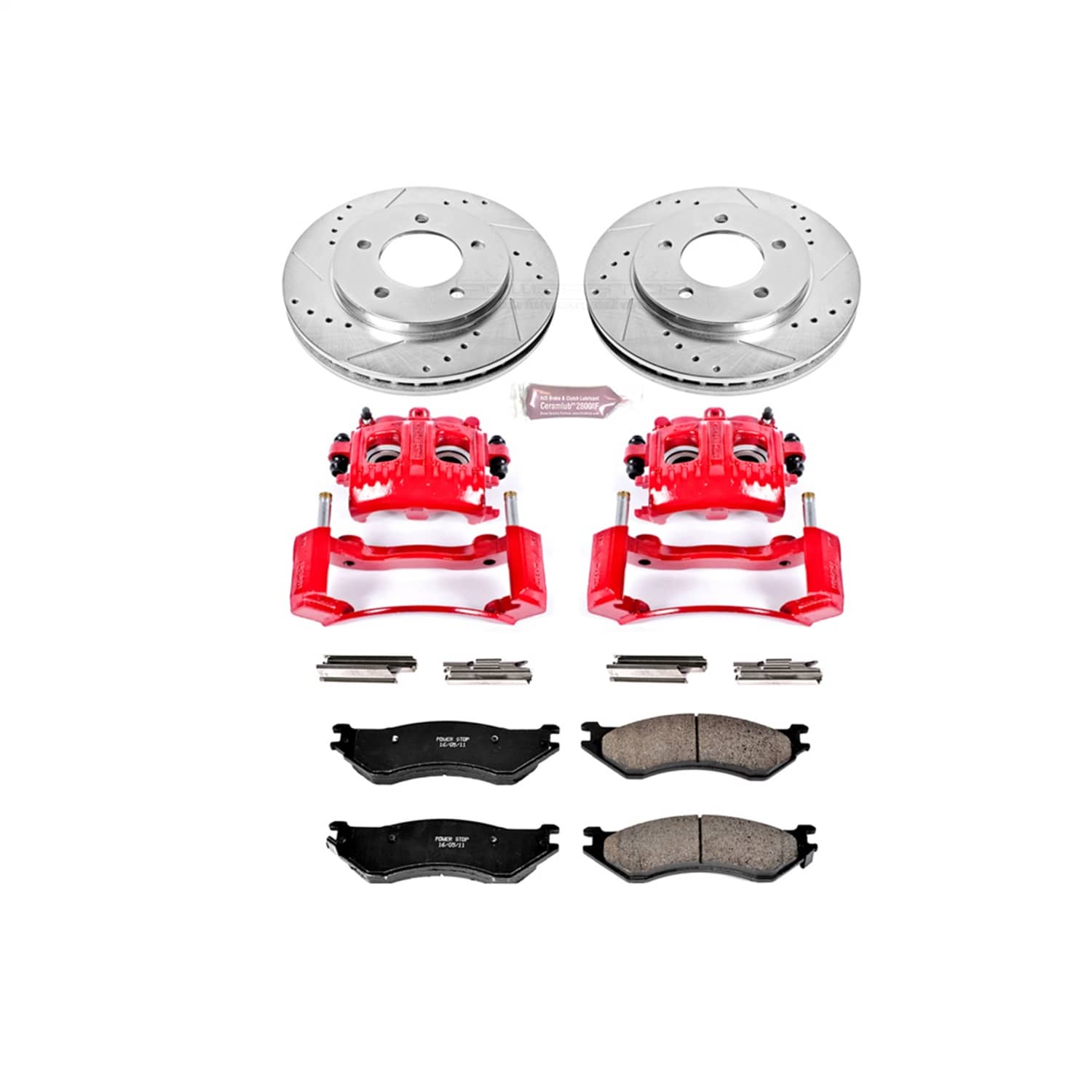 Power Stop - KC1869 - Front - Disc Brake Pad/Caliper and Rotor Kit