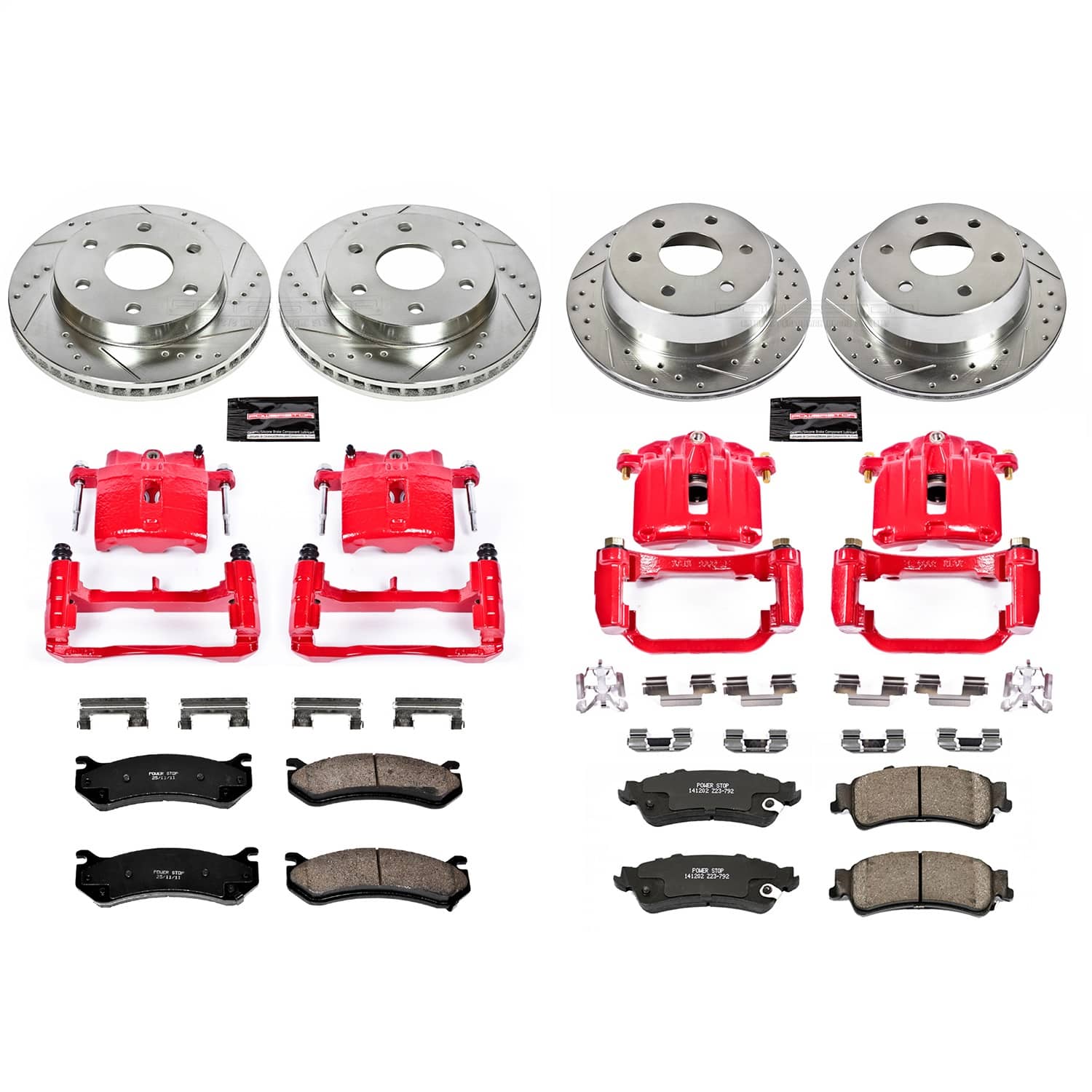 Power Stop - KC2010B - Front and Rear - Disc Brake Pad/Caliper and Rotor Kit
