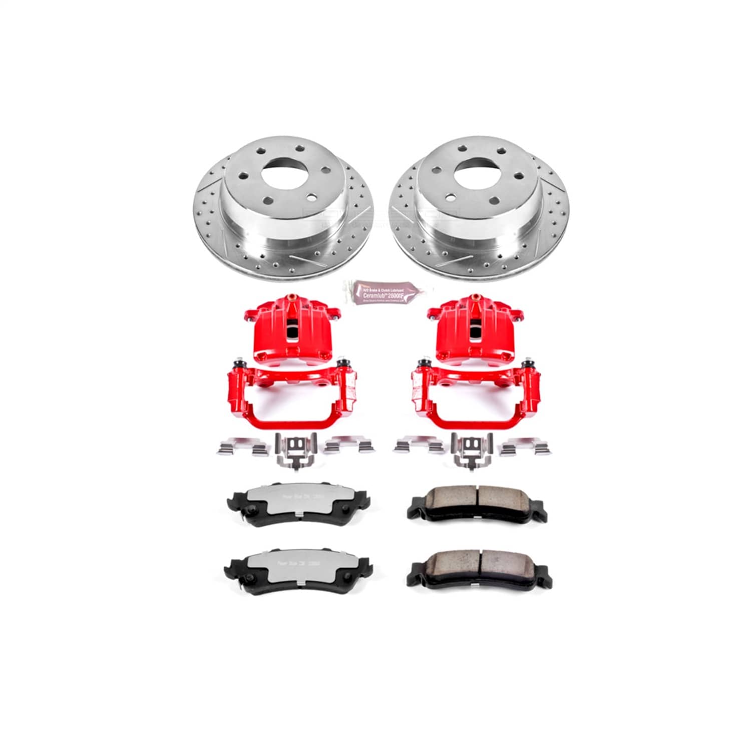 Power Stop - KC2018-36 - Rear - Disc Brake Pad/Caliper and Rotor Kit