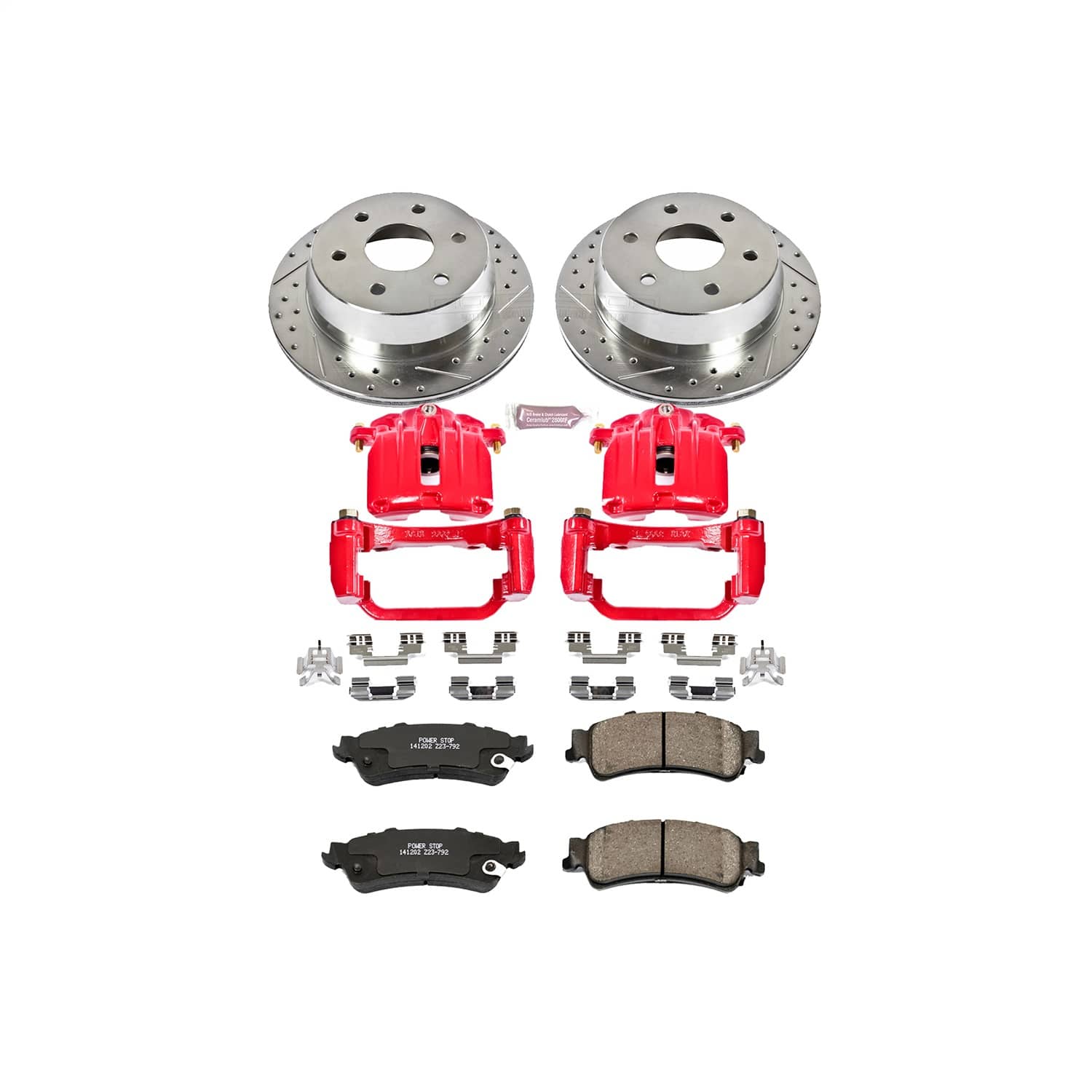 Power Stop - KC2018A - Rear - Disc Brake Pad/Caliper and Rotor Kit