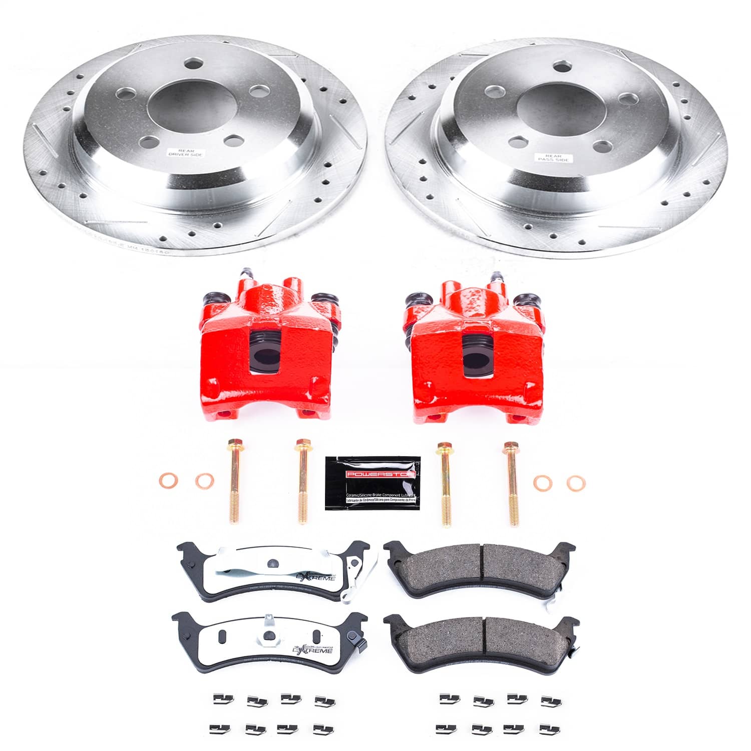 Power Stop - KC2131-36 - Rear - Disc Brake Pad/Caliper and Rotor Kit