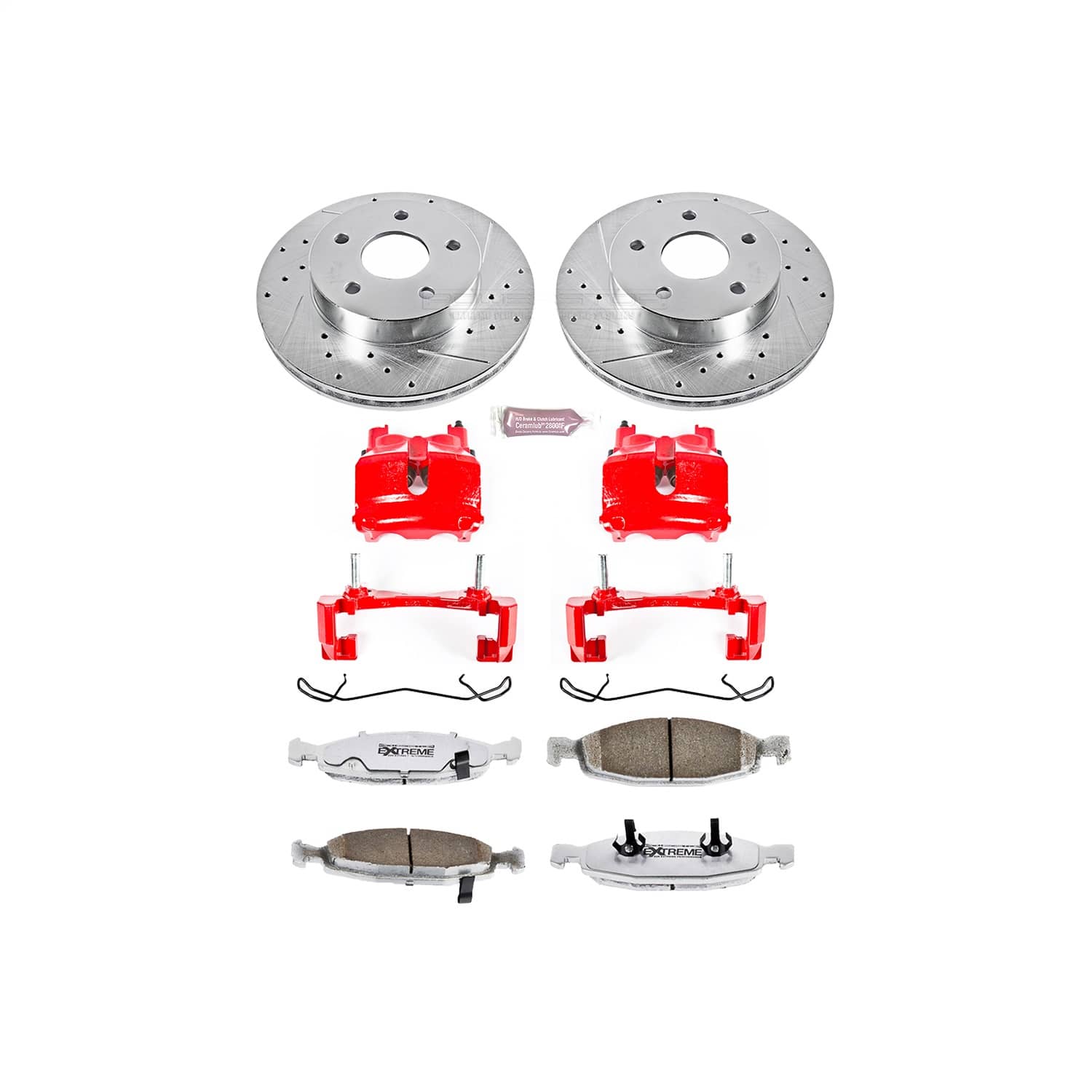 Power Stop - KC2147-26 - Front - Disc Brake Pad/Caliper and Rotor Kit
