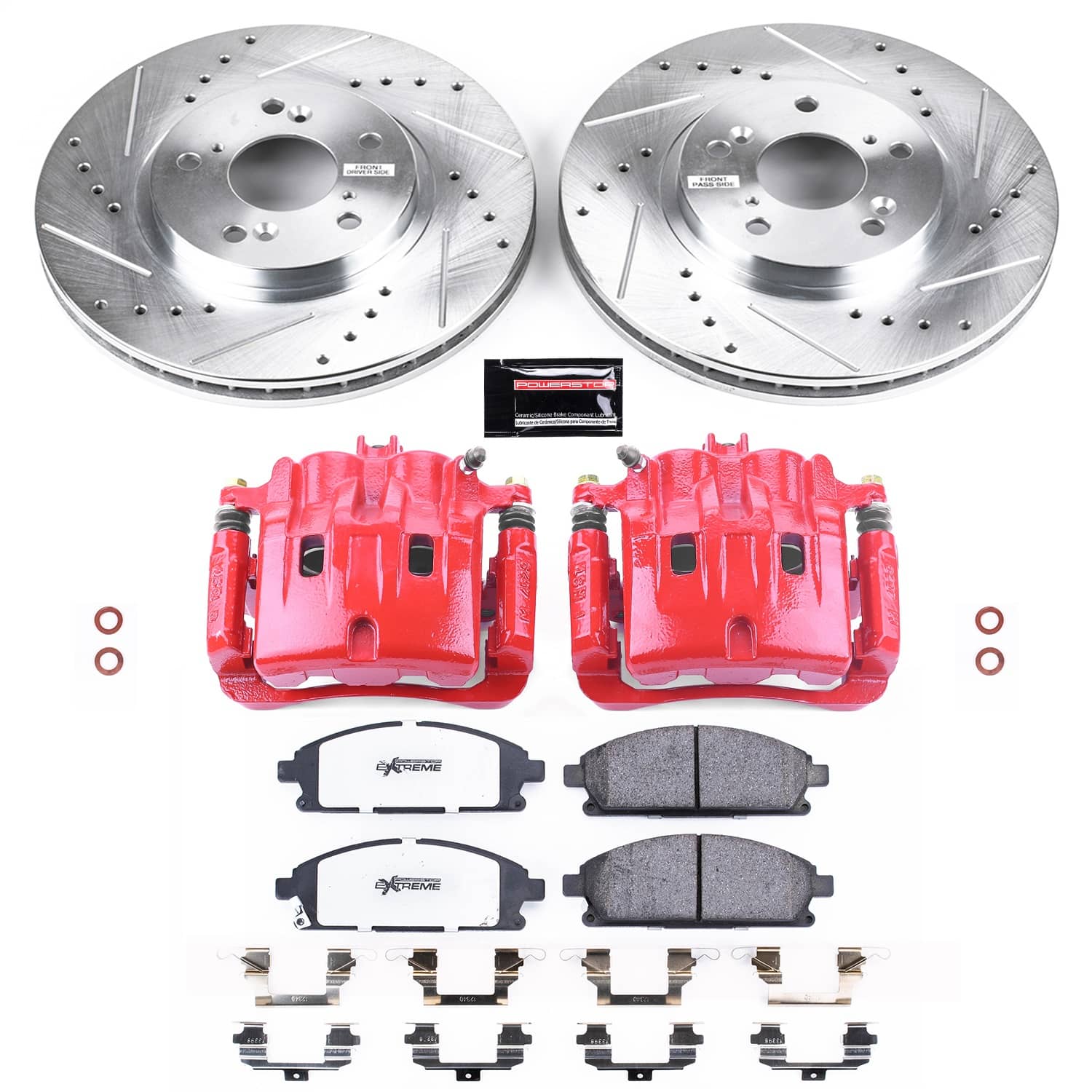 Power Stop - KC2290-36 - Front - Disc Brake Pad/Caliper and Rotor Kit
