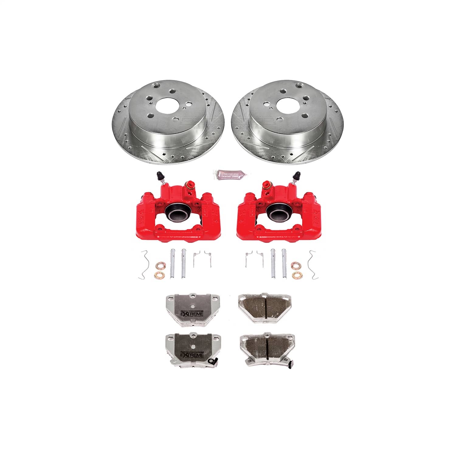Power Stop - KC2318-26 - Rear - Disc Brake Pad/Caliper and Rotor Kit