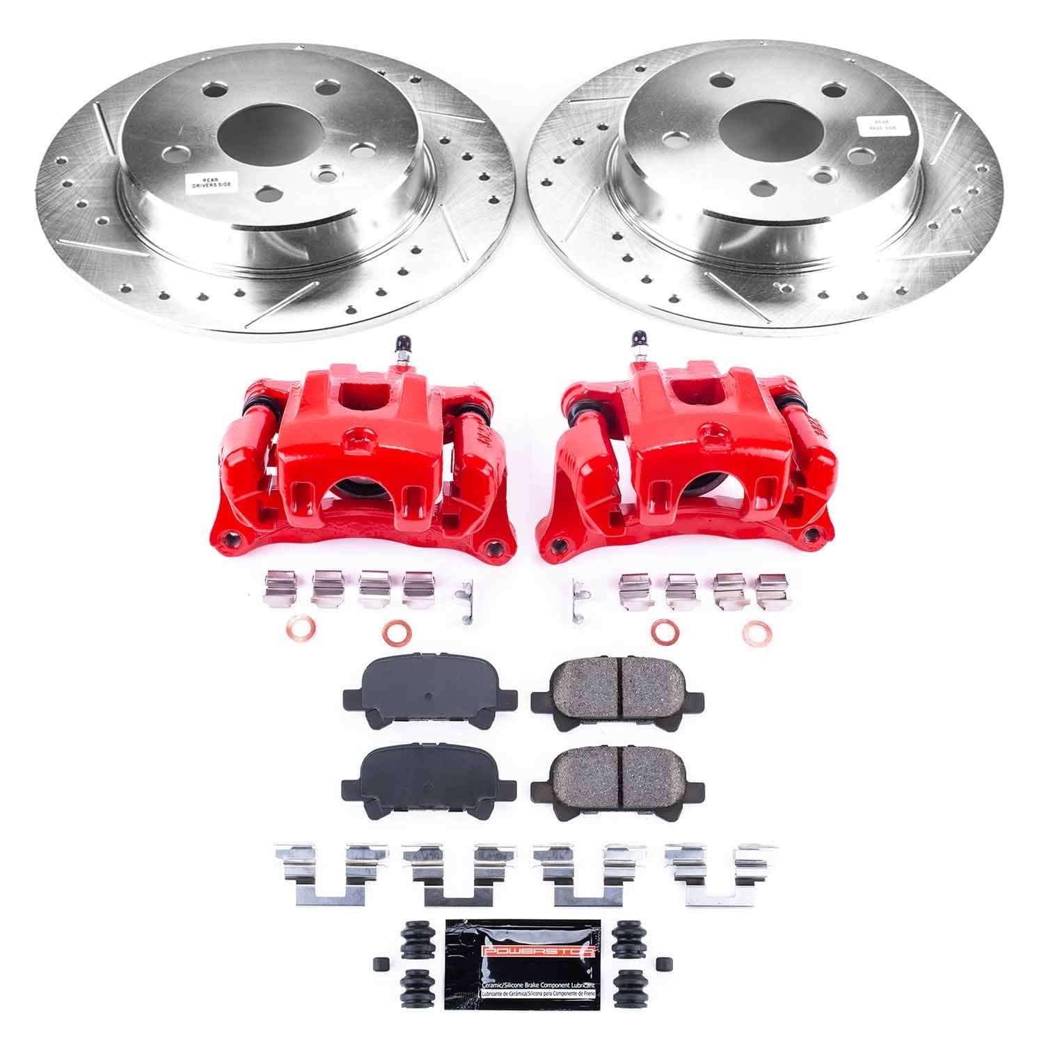 Power Stop - KC2322 - Rear - Disc Brake Pad/Caliper and Rotor Kit