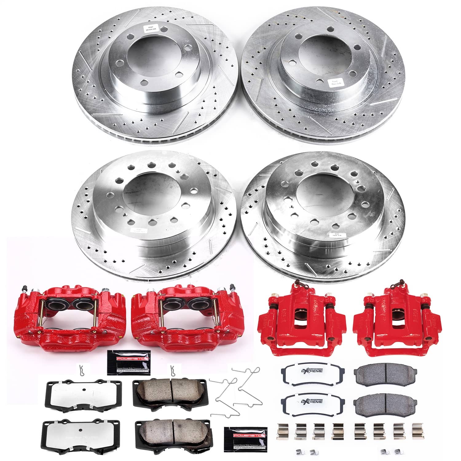 Power Stop - KC2422-36 - Front and Rear - Disc Brake Pad/Caliper and Rotor Kit